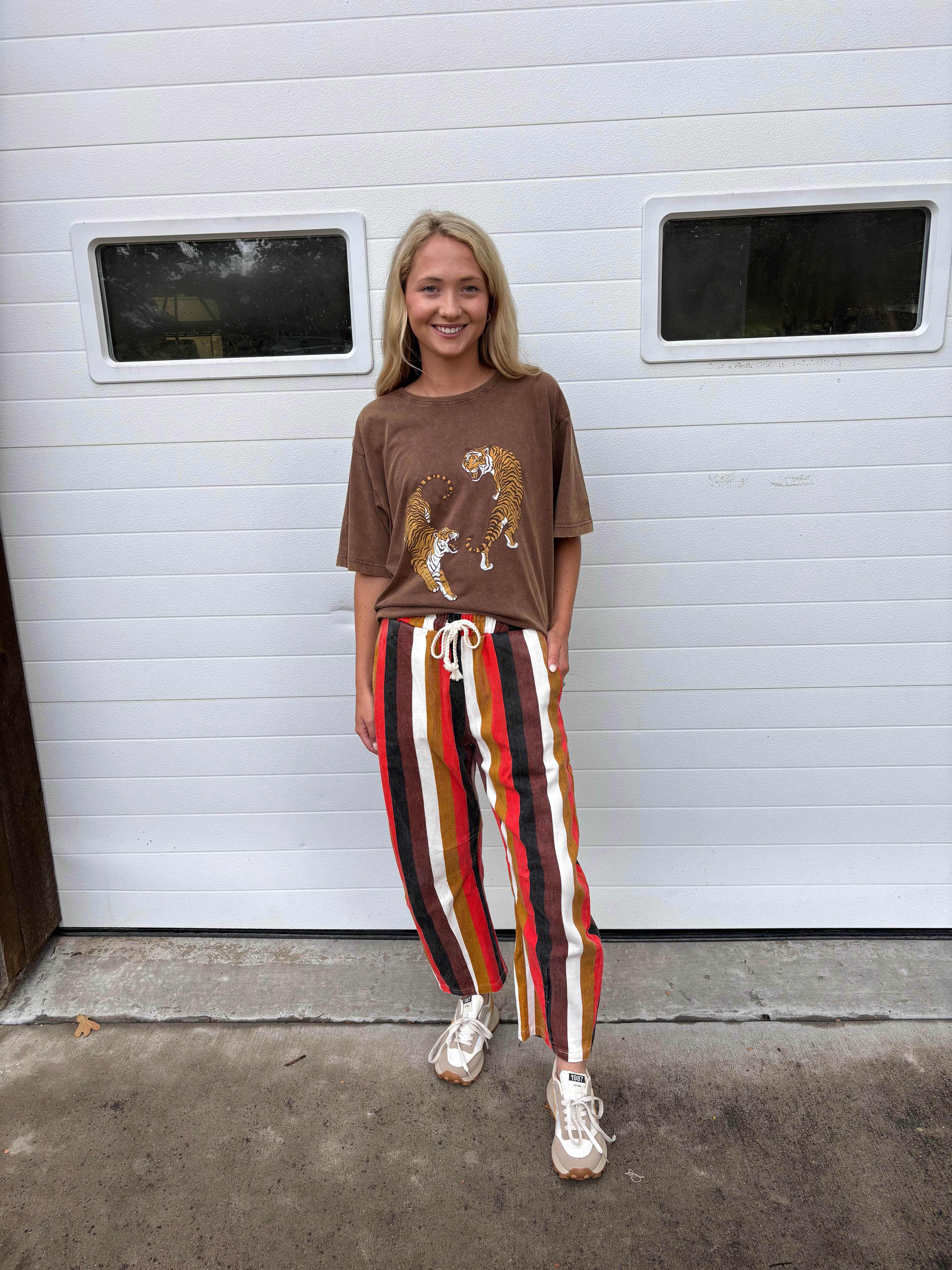 Multi Stripe Barrel Pant