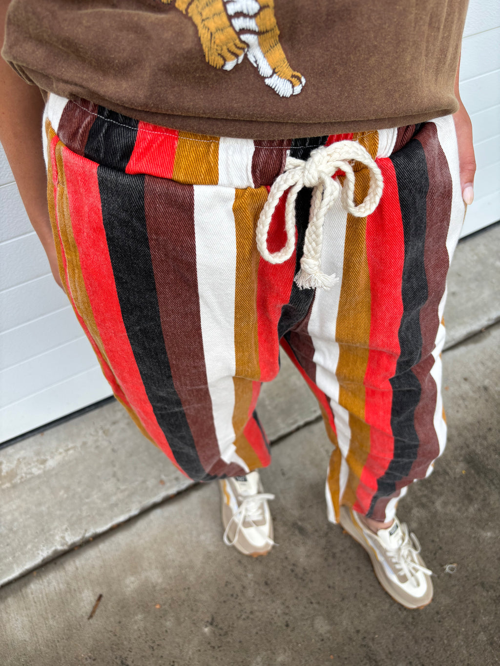 Multi Stripe Barrel Pant