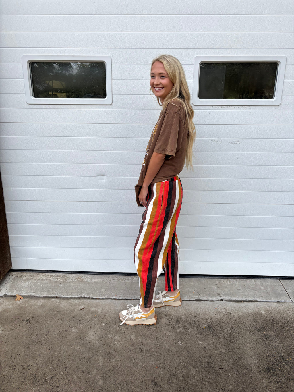 Multi Stripe Barrel Pant