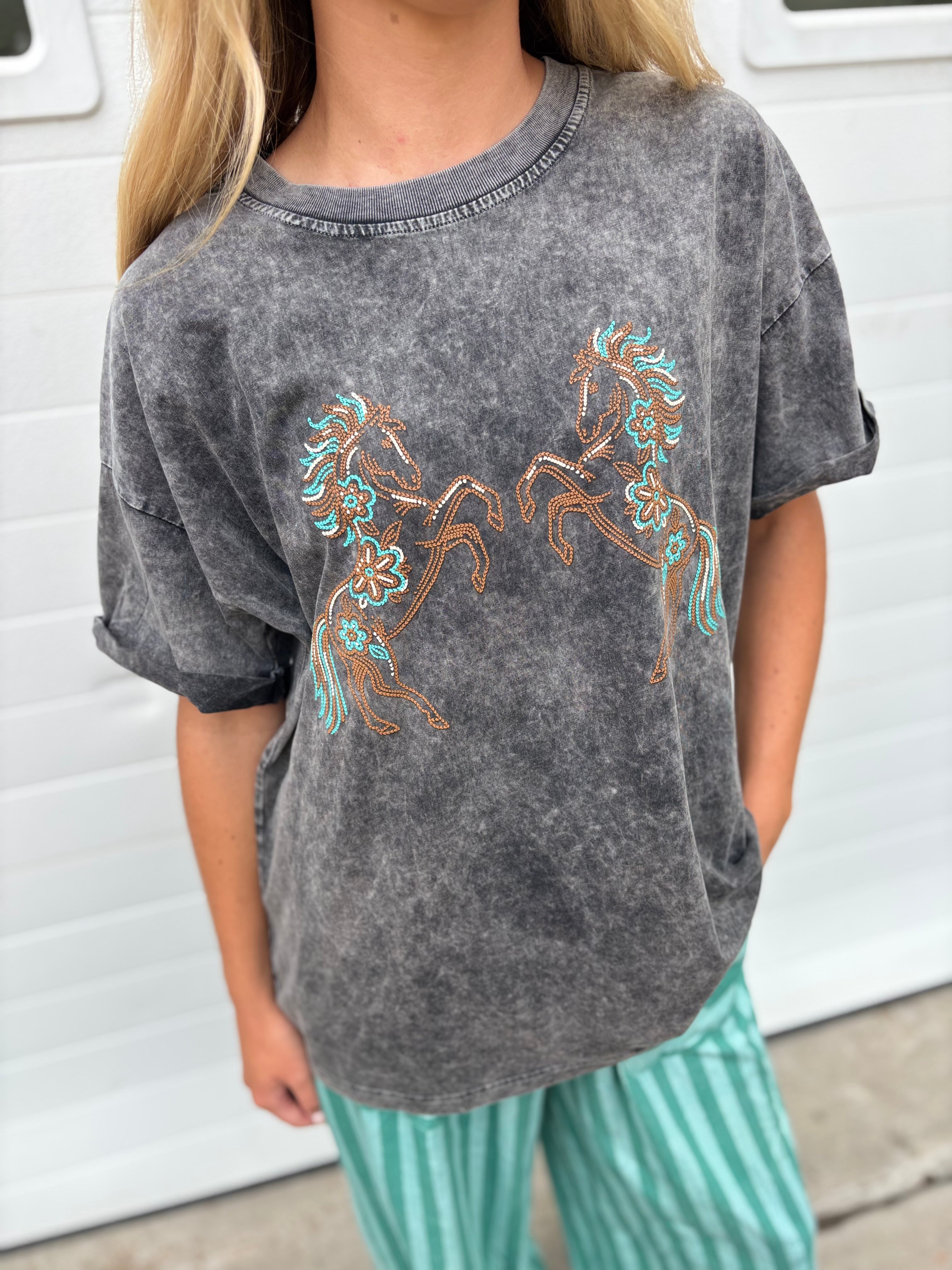 HORSE DUO GRAPHIC TEE
