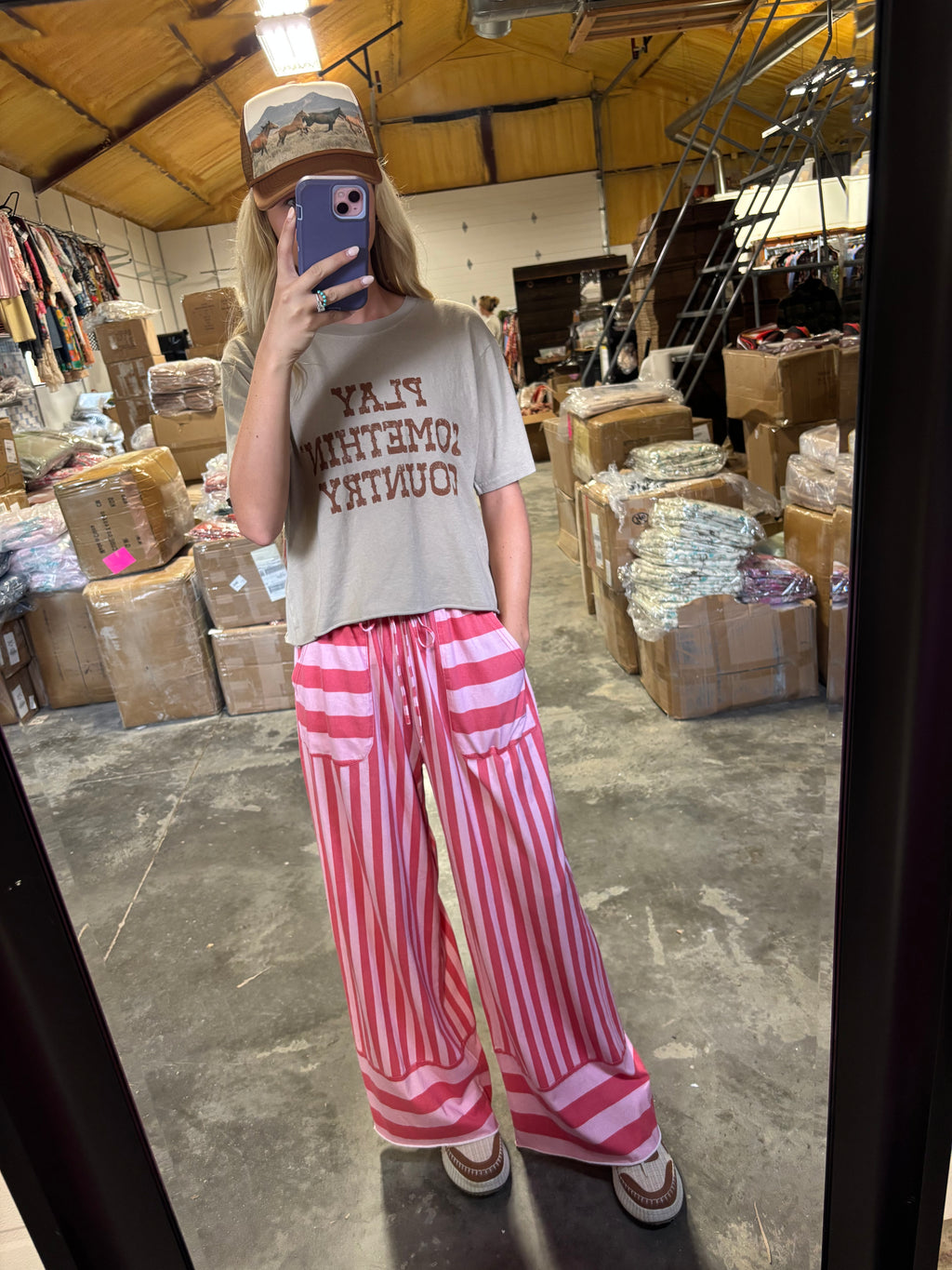 Pink Stripe Pant
