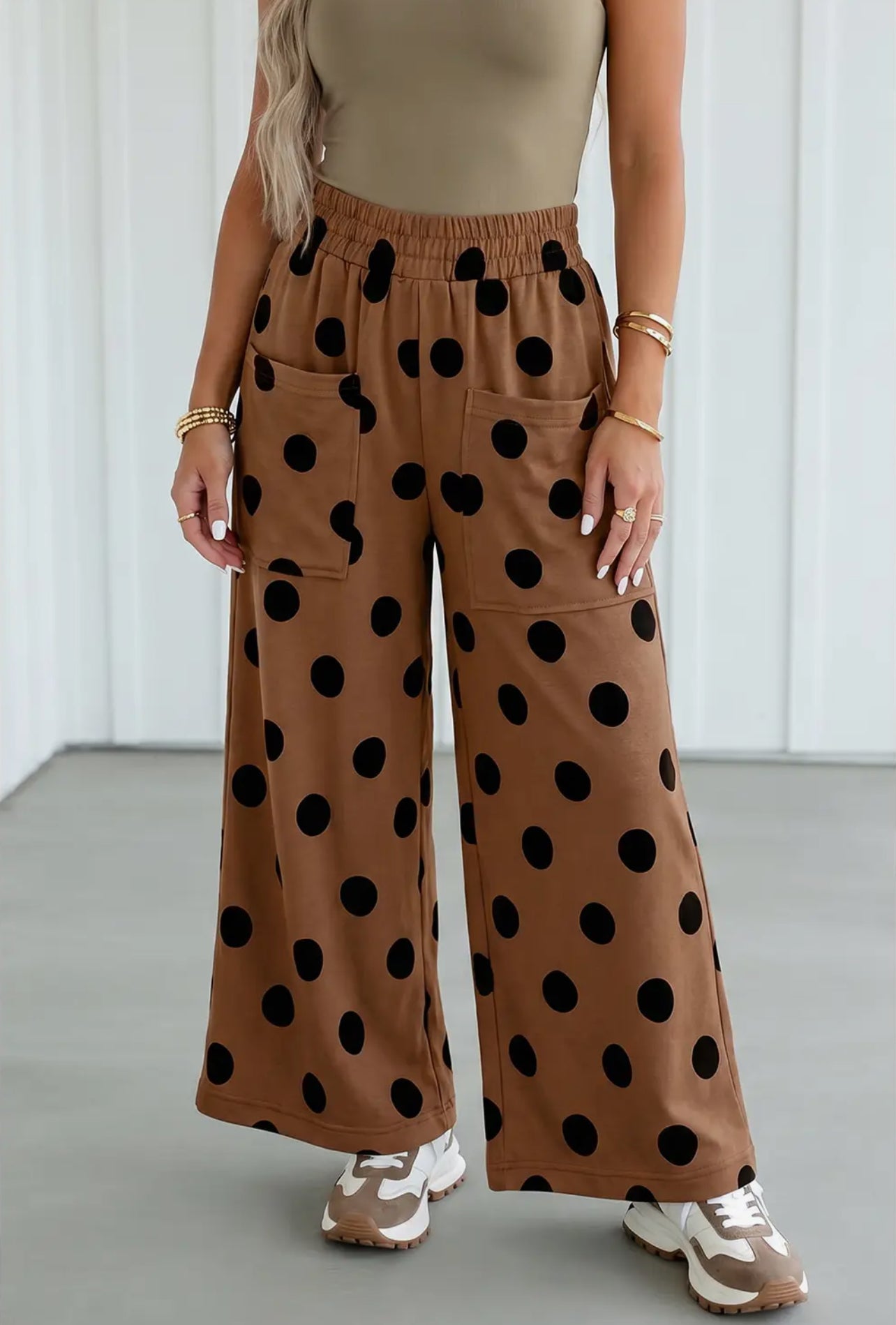 Polka Dot Wide Leg Pants