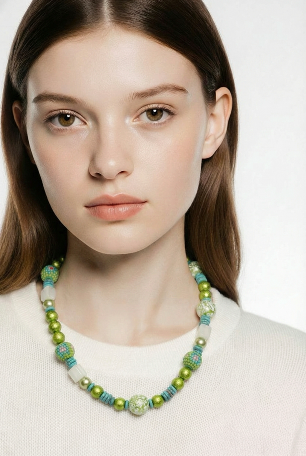 7267 N69 MIXED GREEN  TURQ BEAD NL