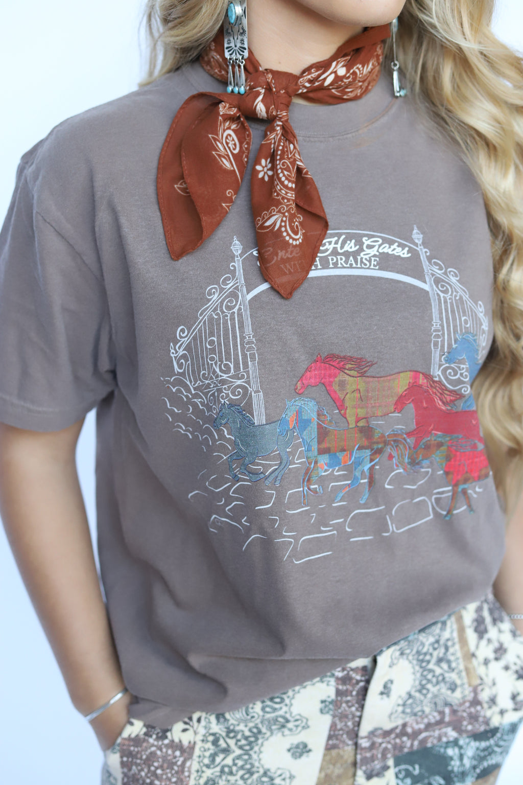 Rust Vintage Pattern Bandana