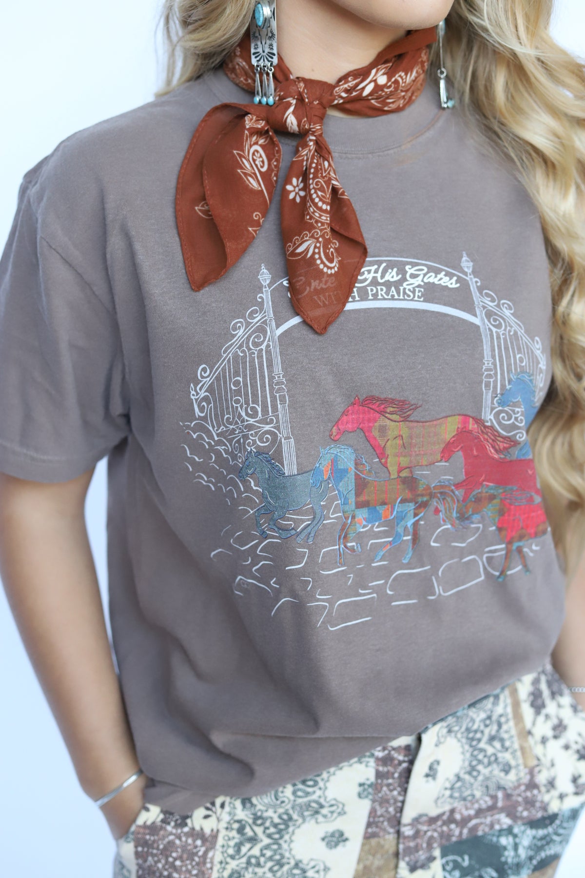 Rust Vintage Pattern Bandana