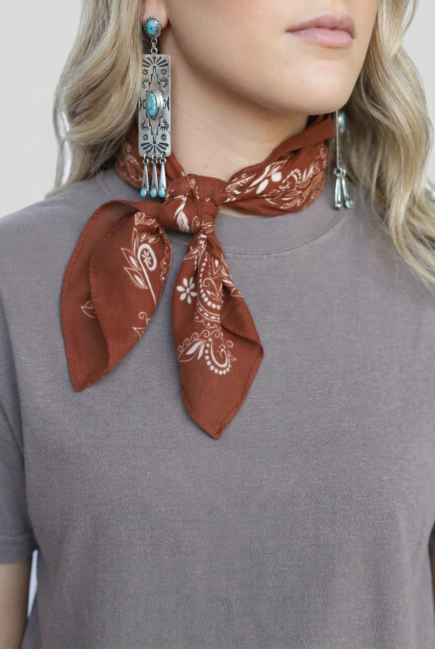 Rust Vintage Pattern Bandana