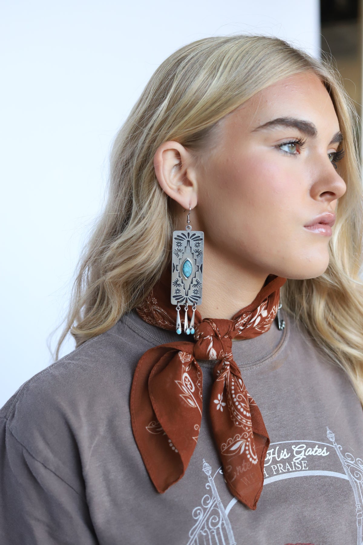 Rectangle Stamped Earring
