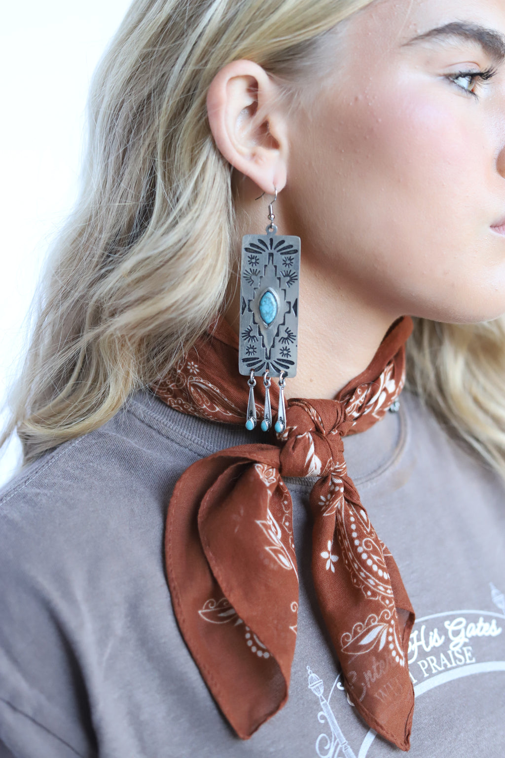 Rectangle Stamped Earring