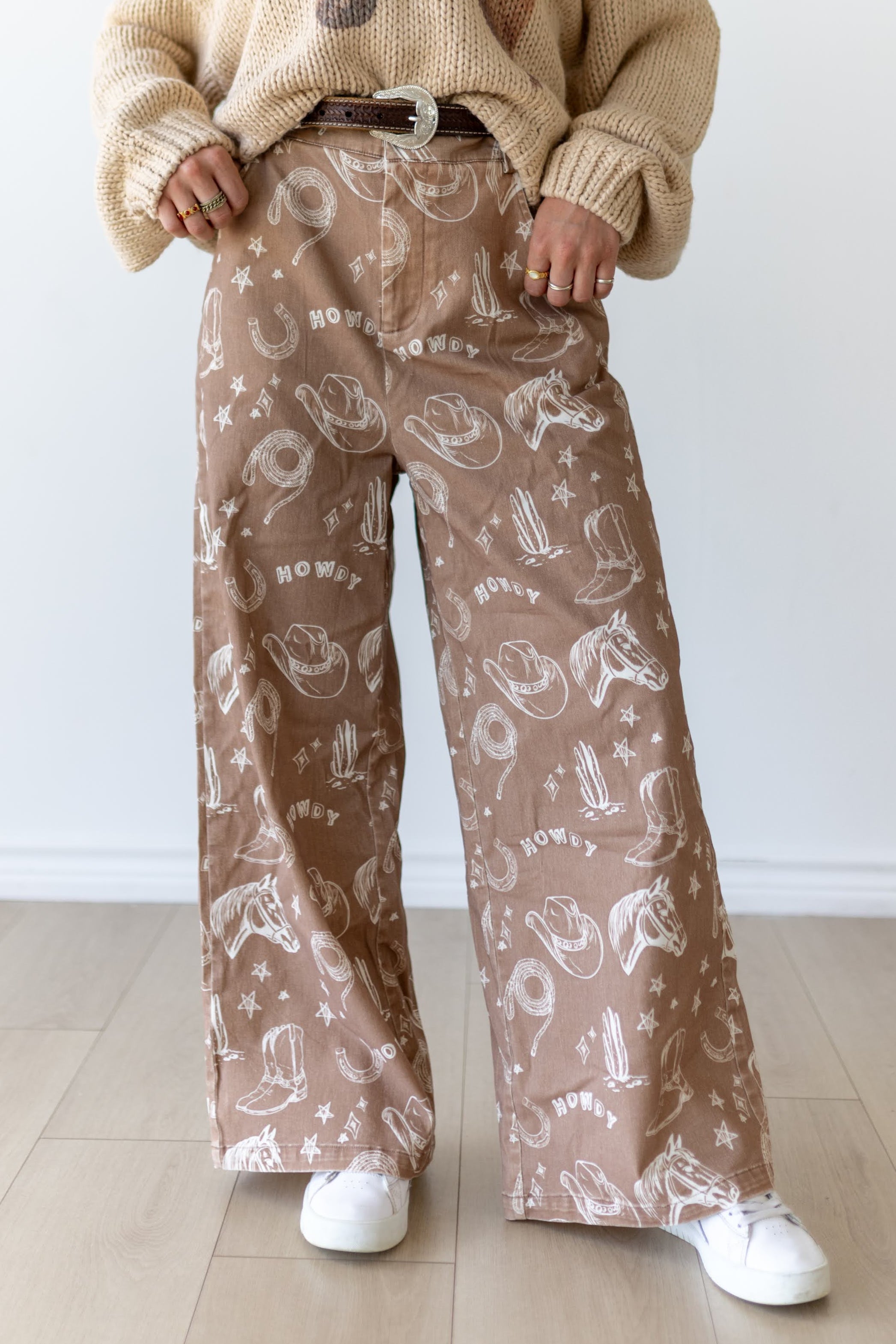 Tan Western Things Jeans