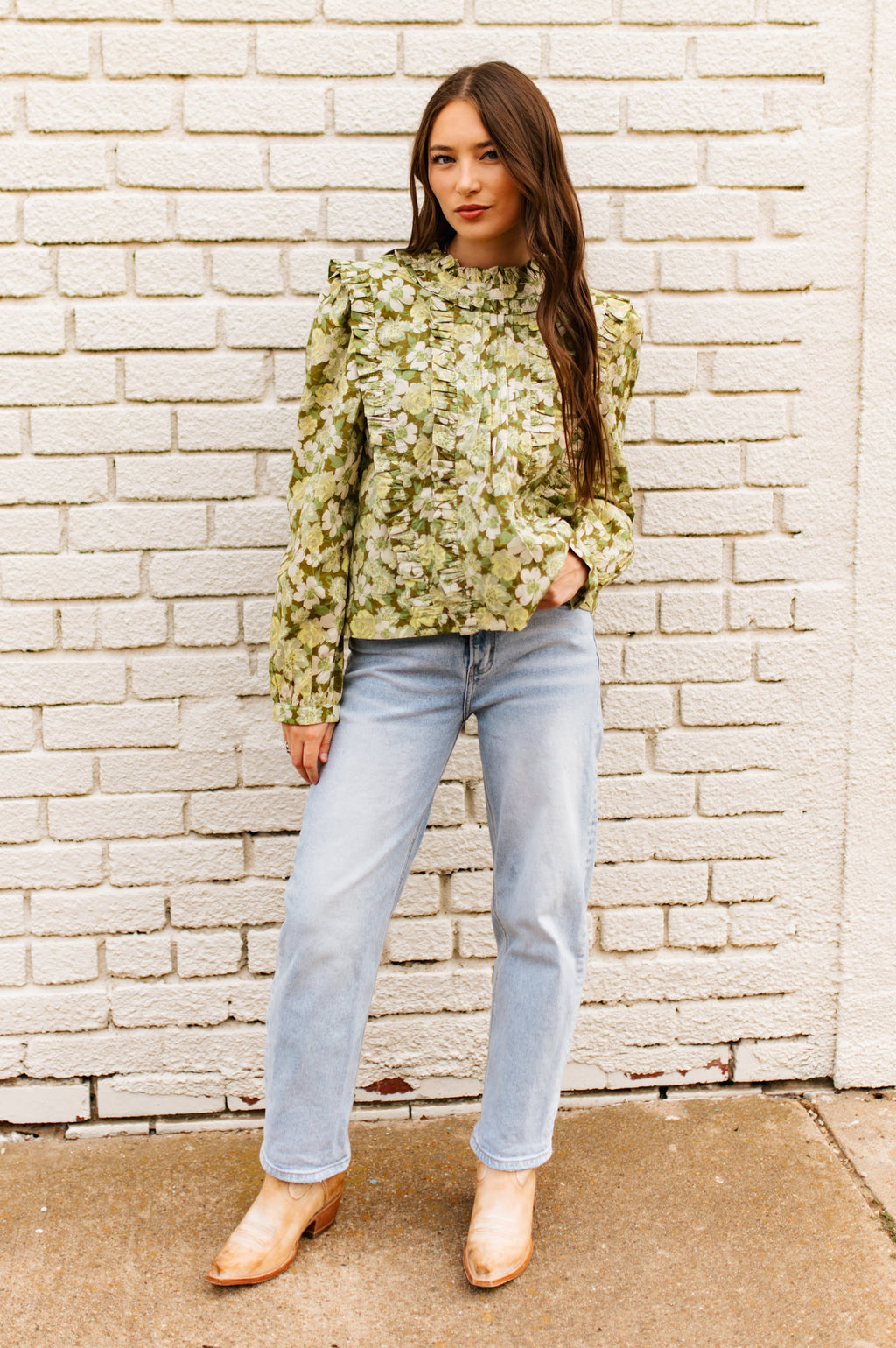 OLIVE BLOOM BLOUSE