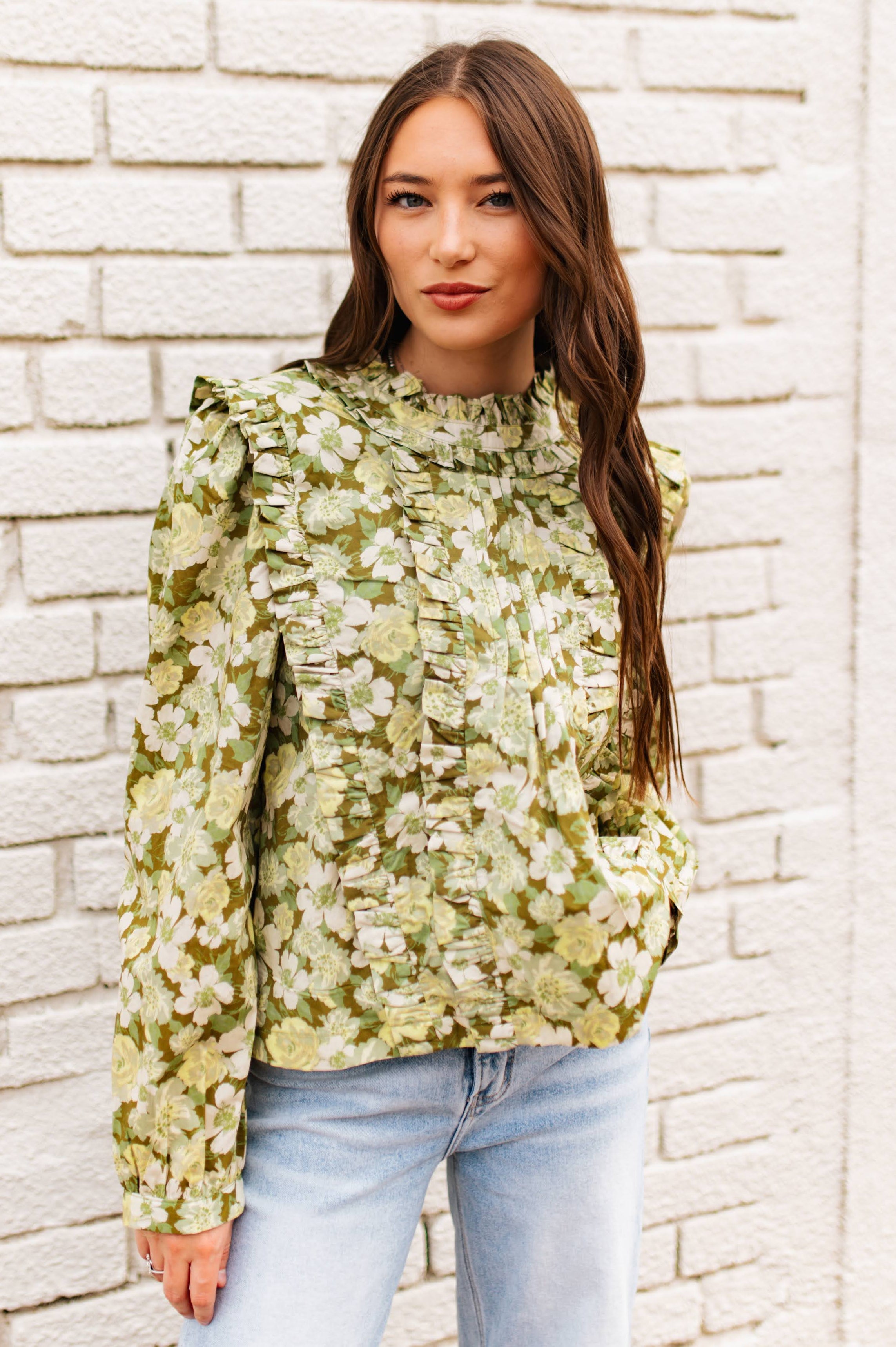 OLIVE BLOOM BLOUSE