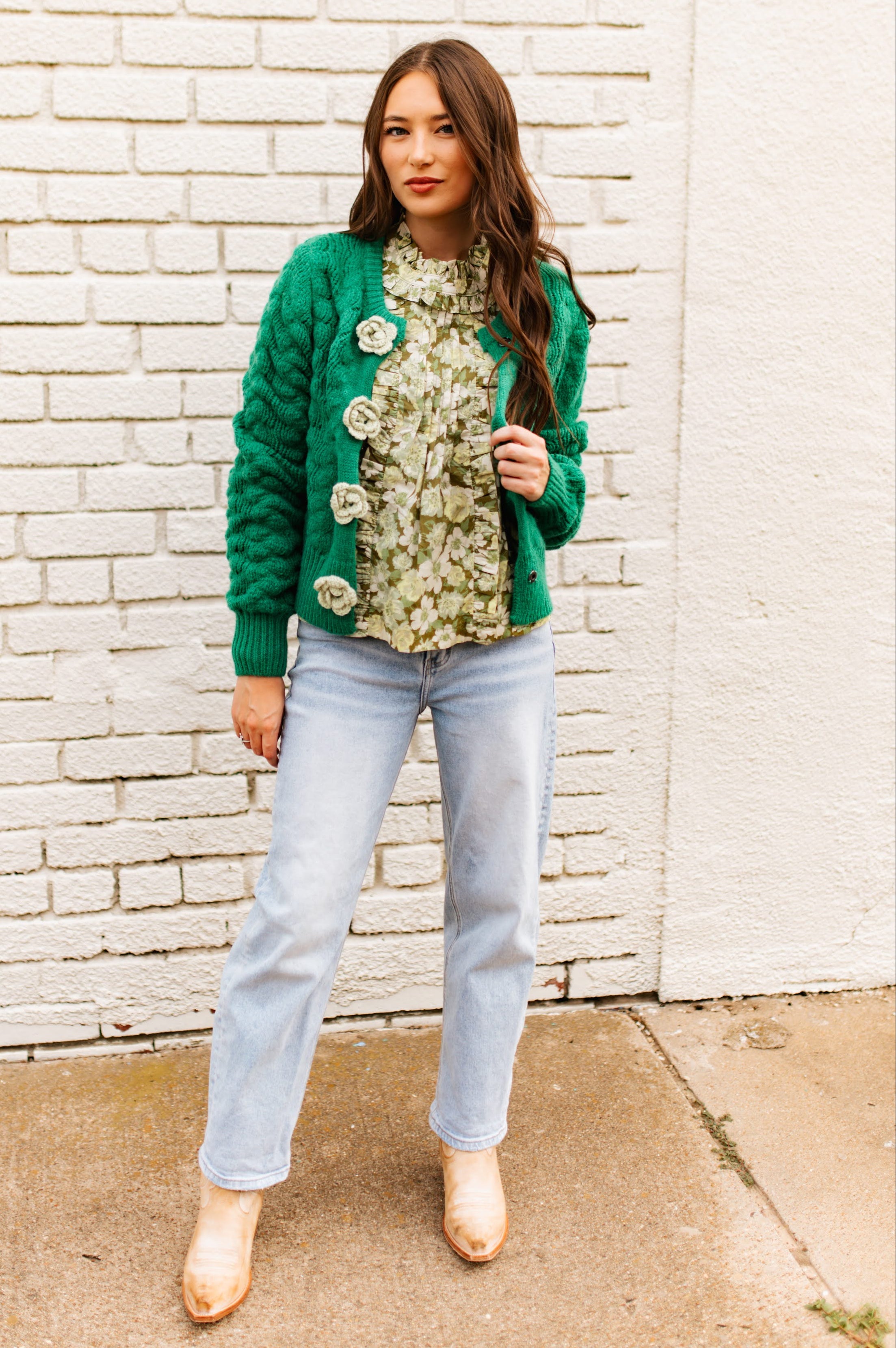 JADE BLOOM KNIT CARDIGAN