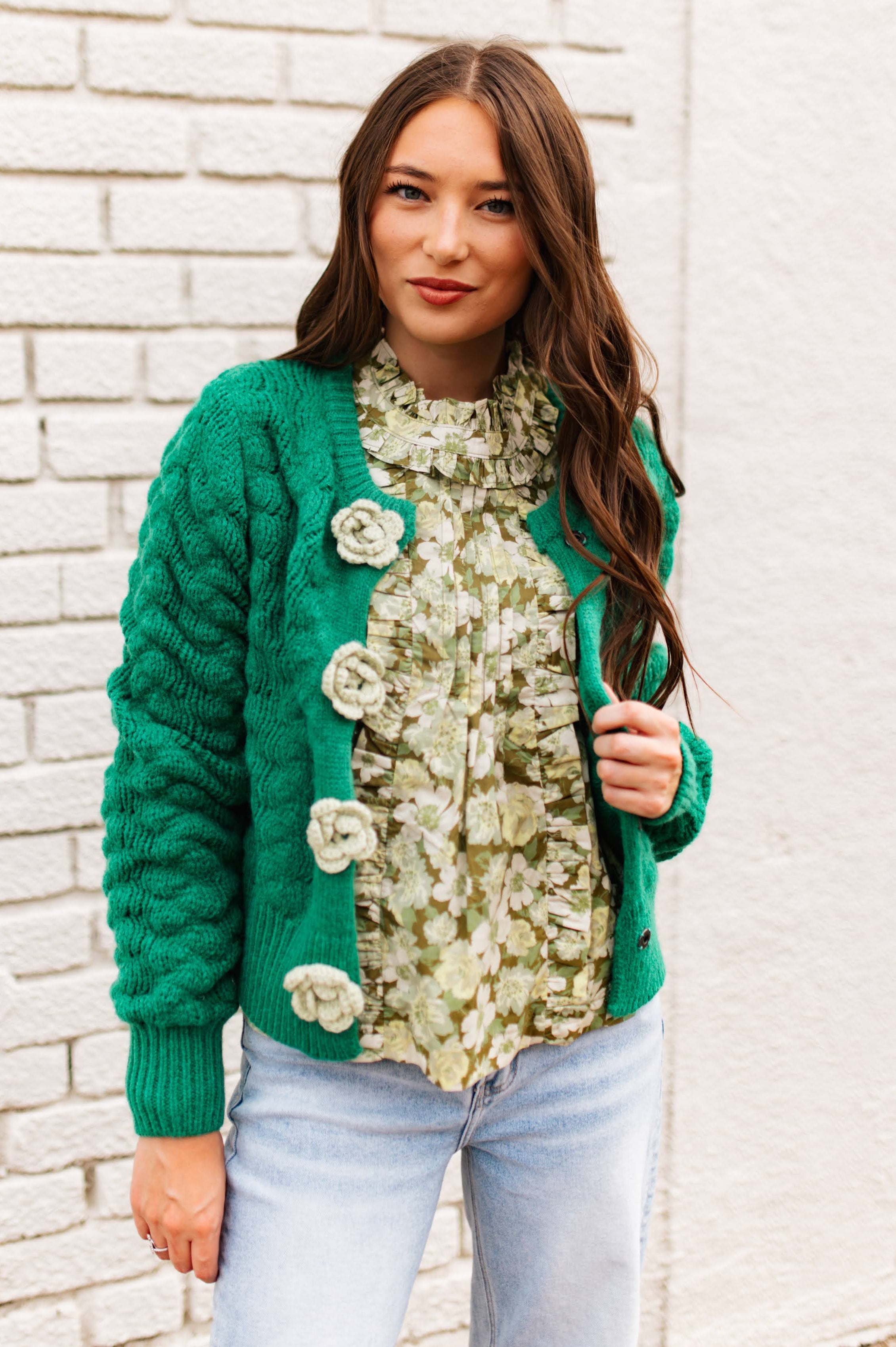JADE BLOOM KNIT CARDIGAN