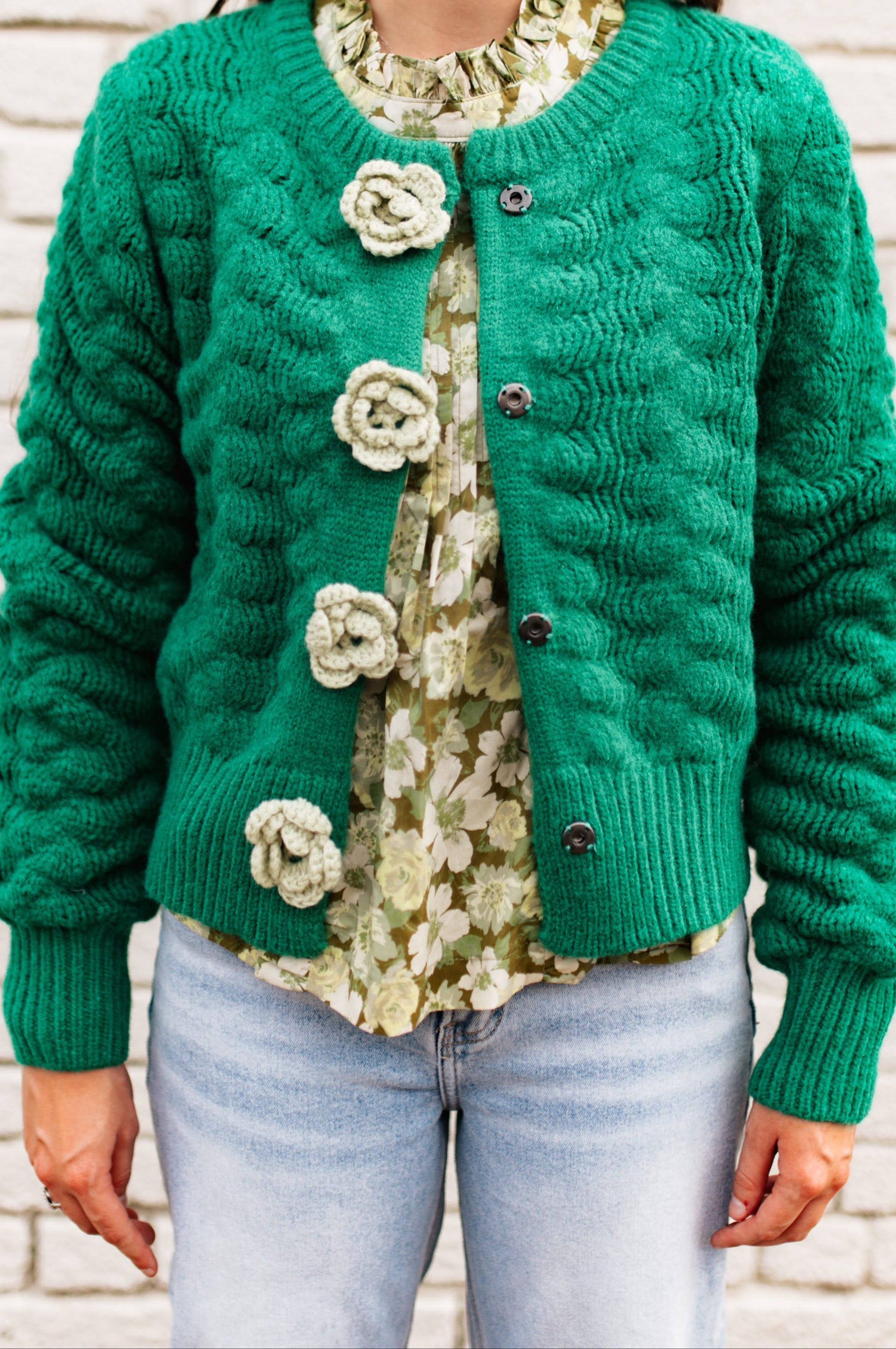 JADE BLOOM KNIT CARDIGAN