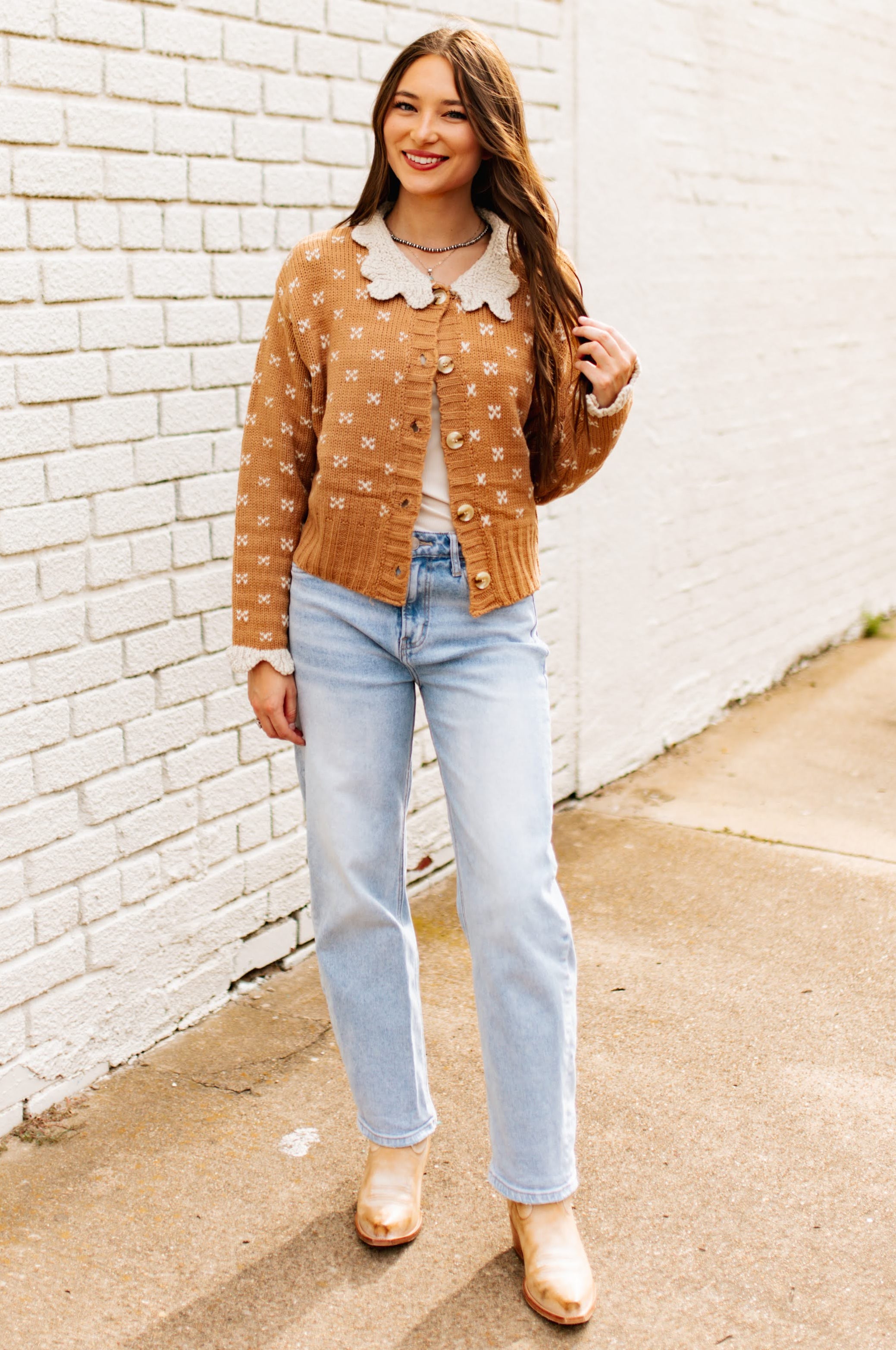 HONEY FLORAL KNIT CARDIGAN