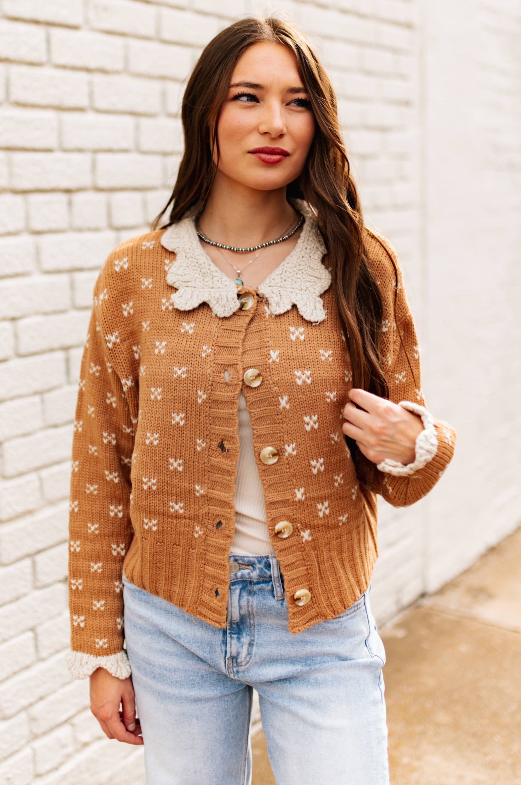 HONEY FLORAL KNIT CARDIGAN