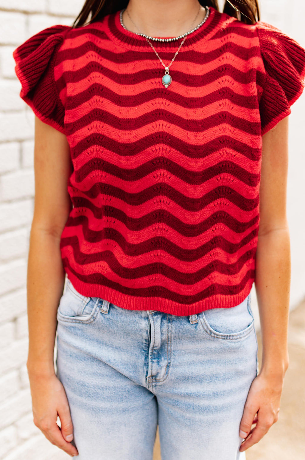 RUBY WAVY PUFF SLEEVE TOP