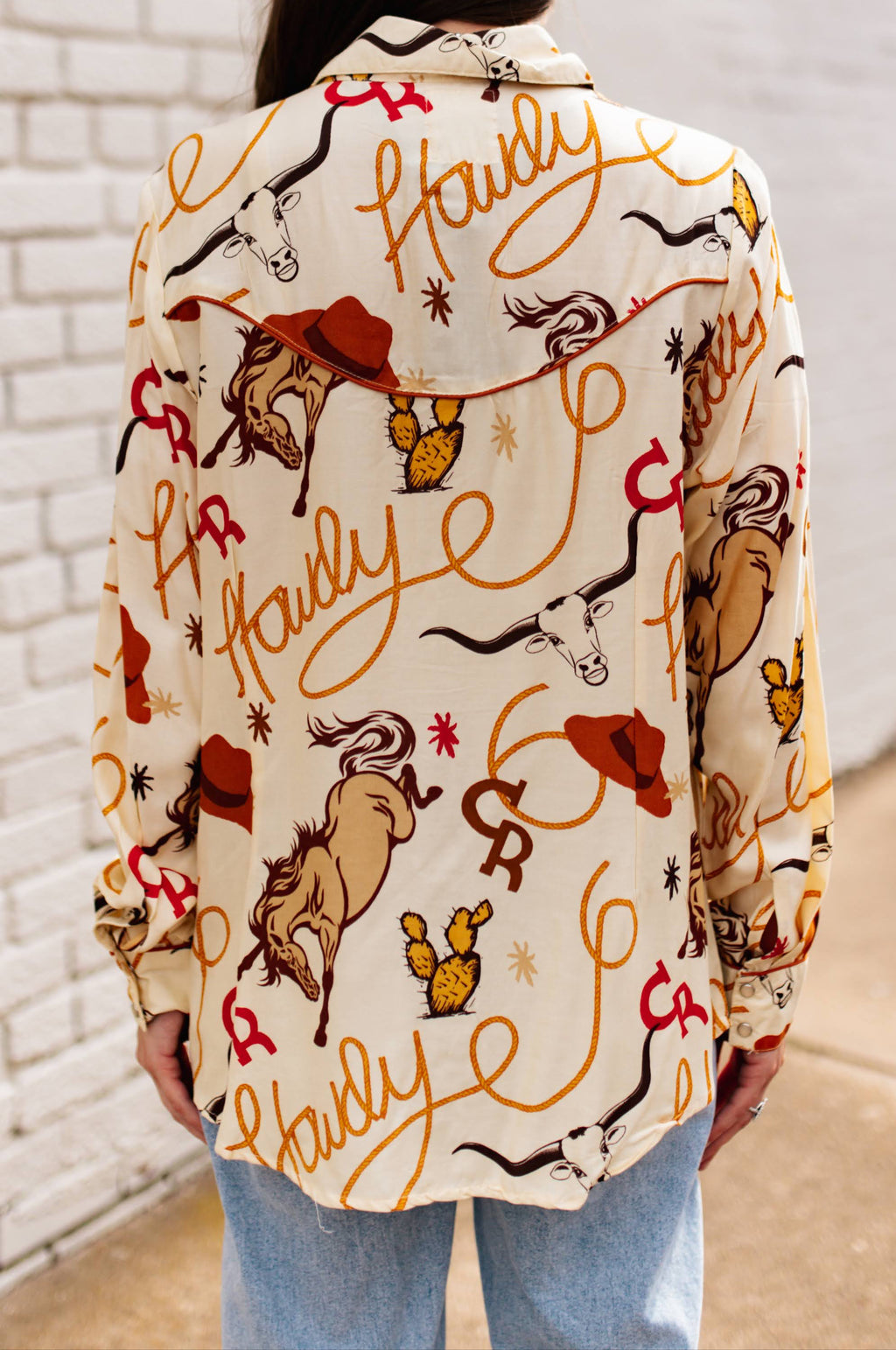 CREAM WESTERN BUTTON DOWN
