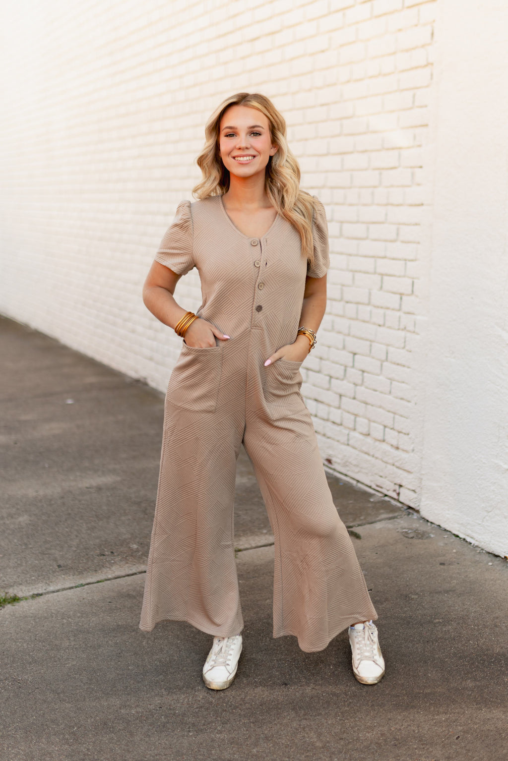 TAUPE QUILTED JUMPER