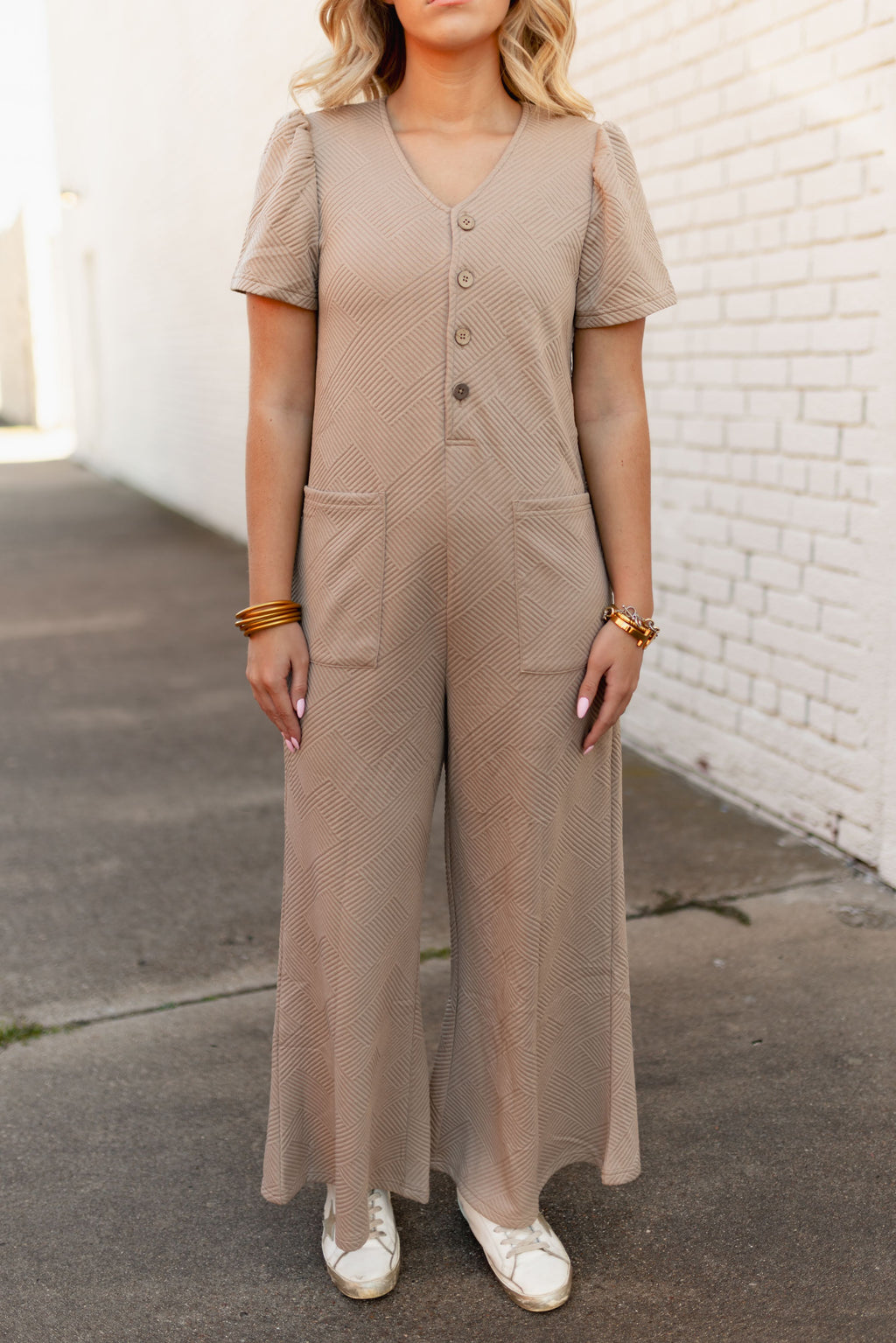 TAUPE QUILTED JUMPER