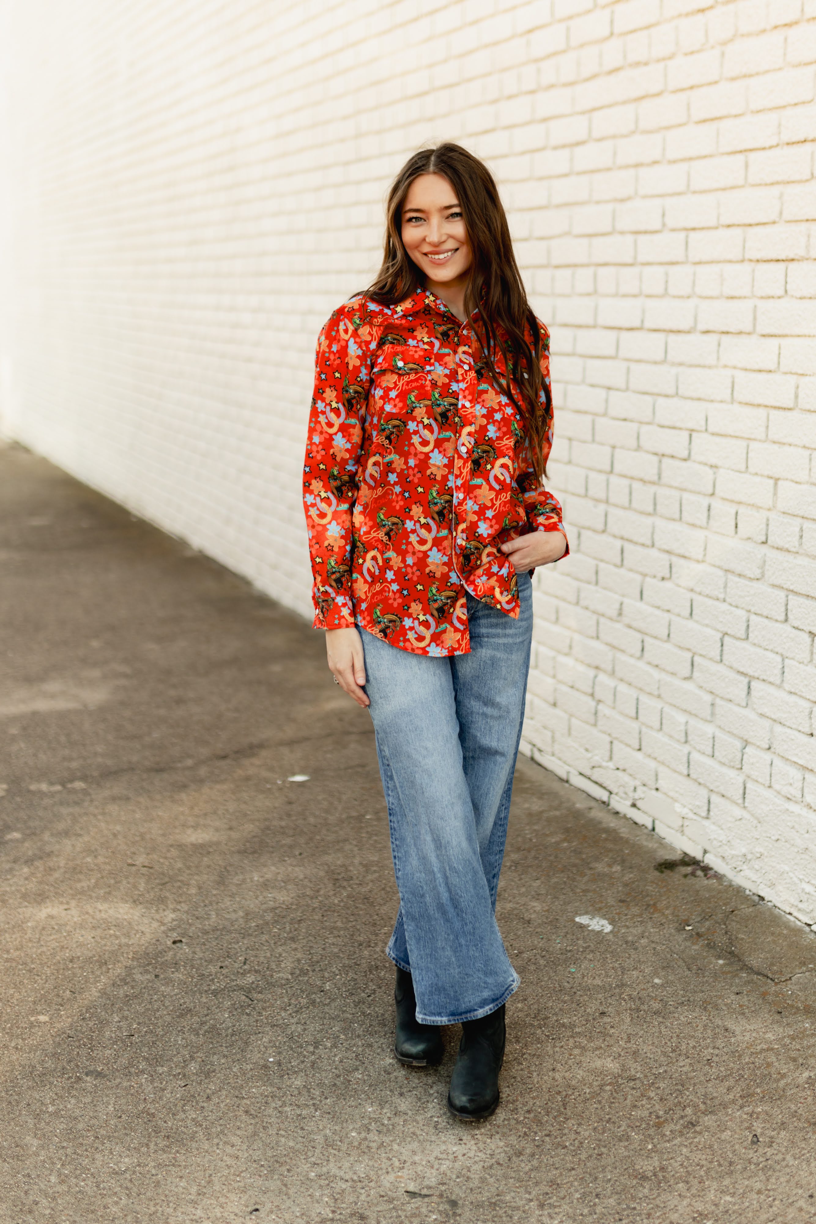 RED YEEHAW RODEO TOP