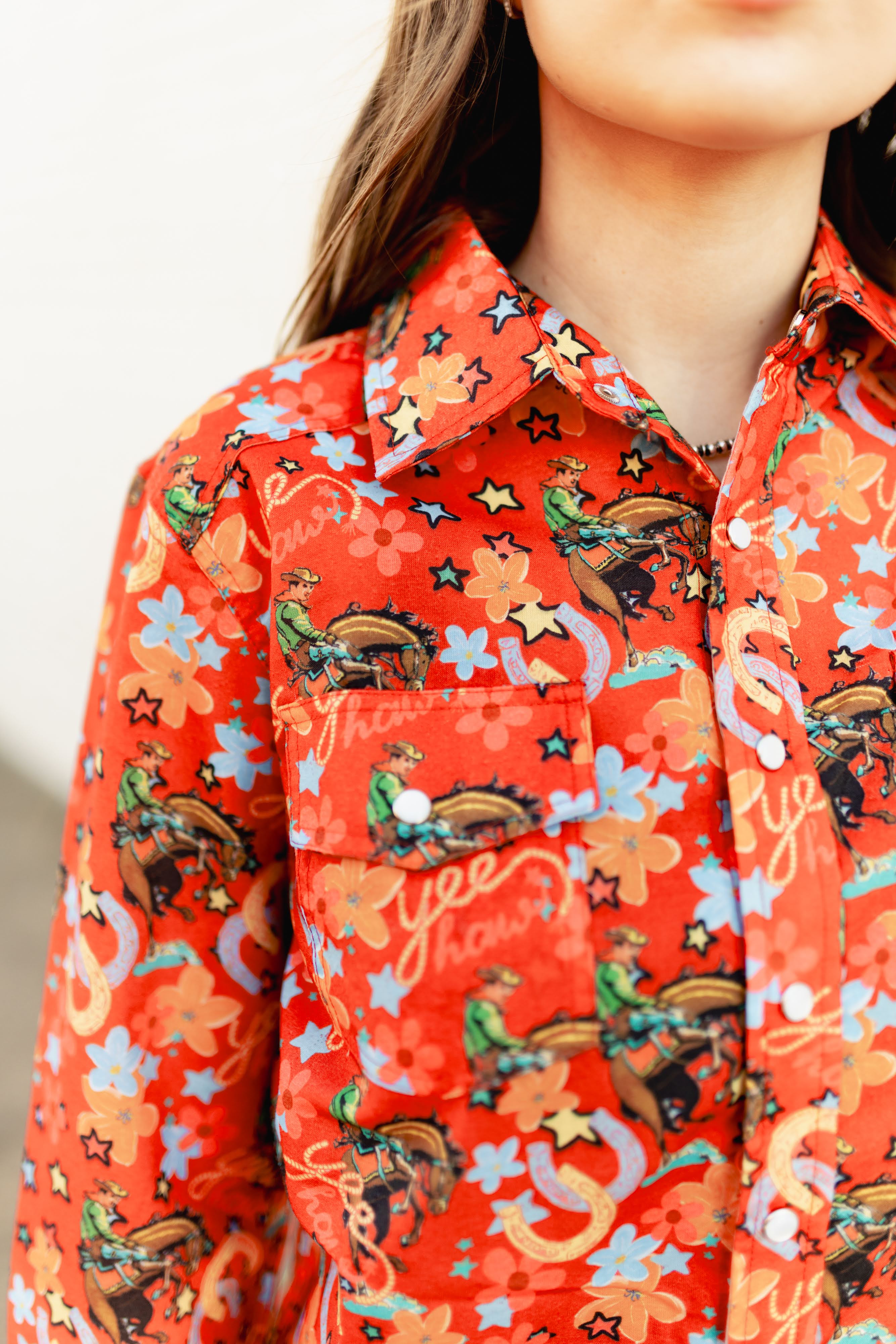 RED YEEHAW RODEO TOP