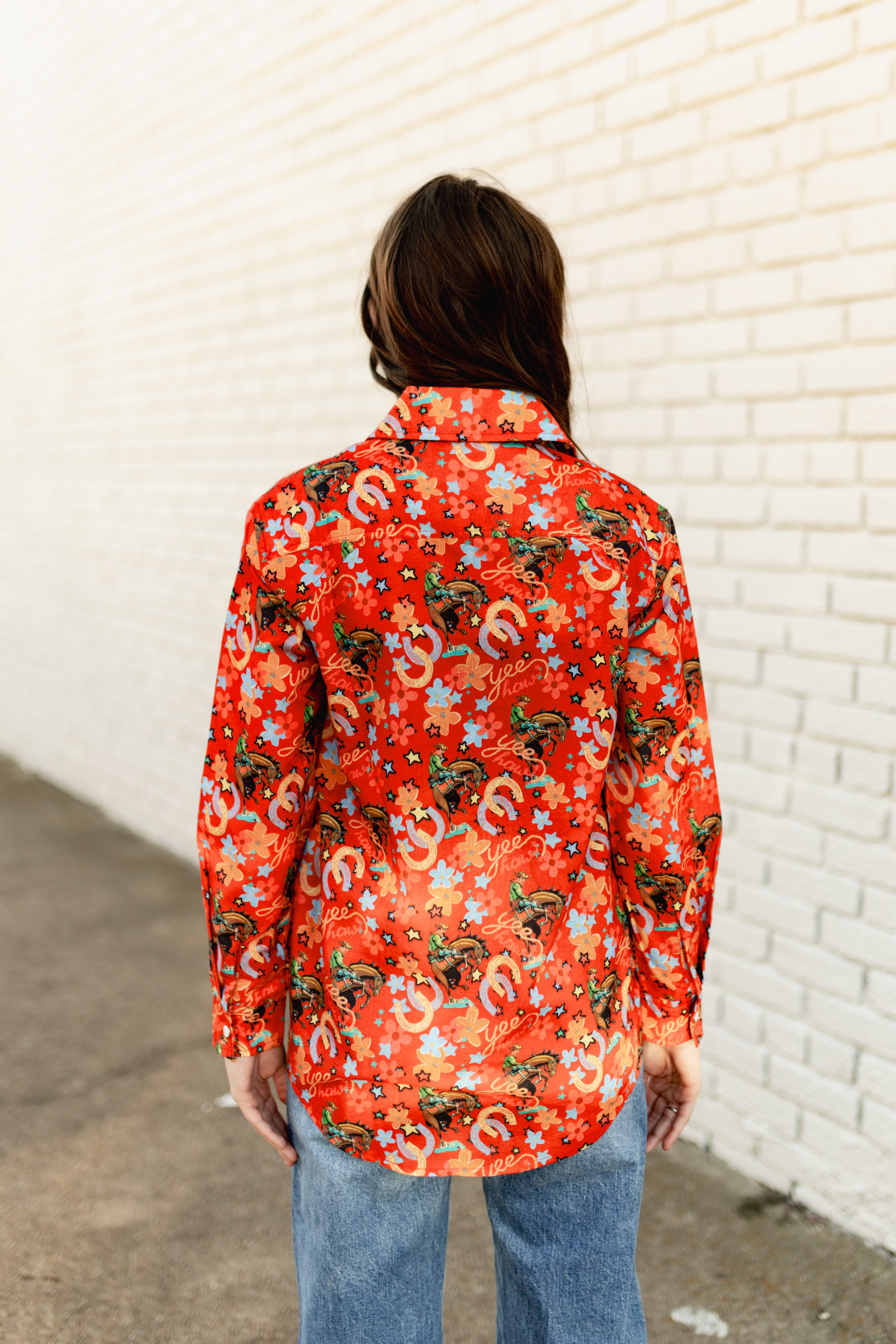 RED YEEHAW RODEO TOP