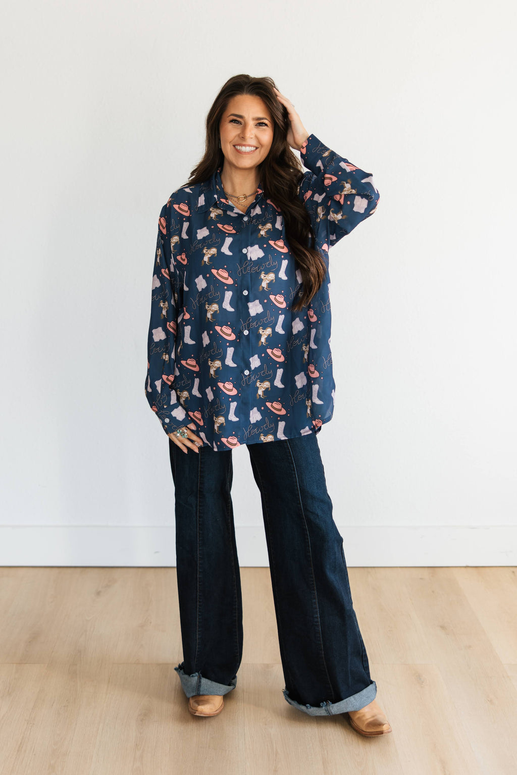 BLUE COWGIRL BLOUSE