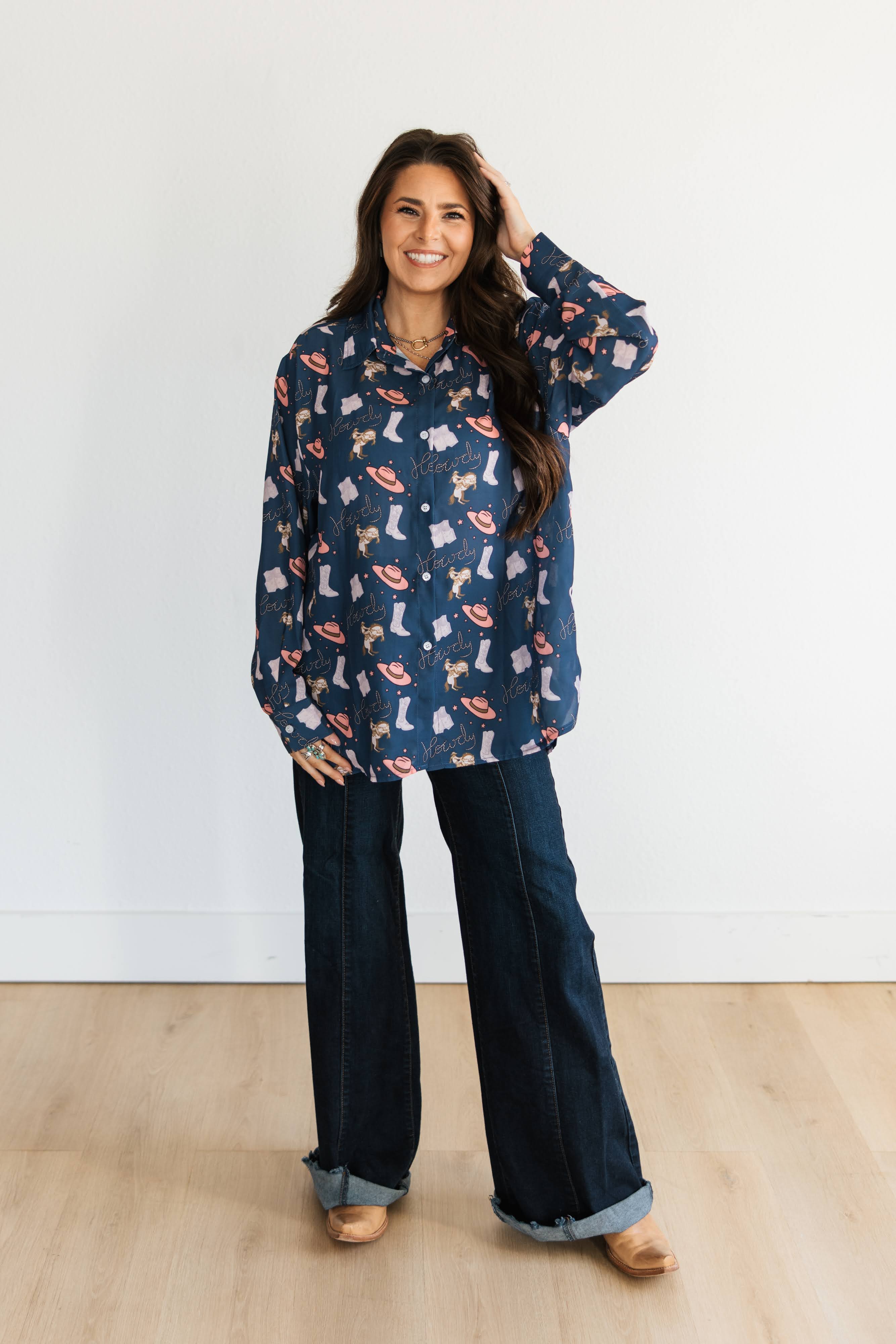 BLUE COWGIRL BLOUSE