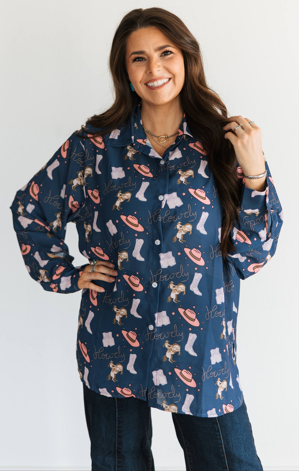 BLUE COWGIRL BLOUSE