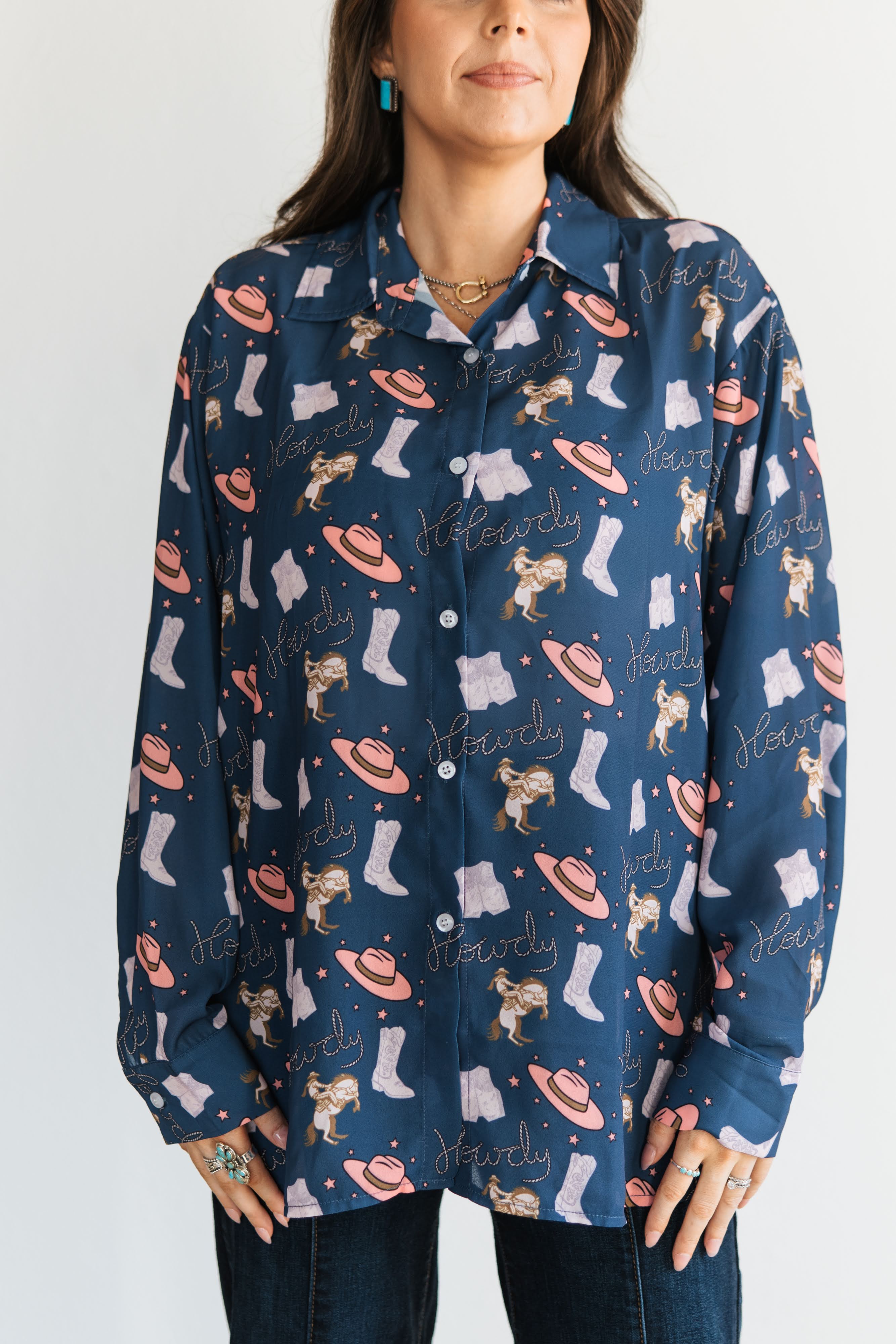 BLUE COWGIRL BLOUSE