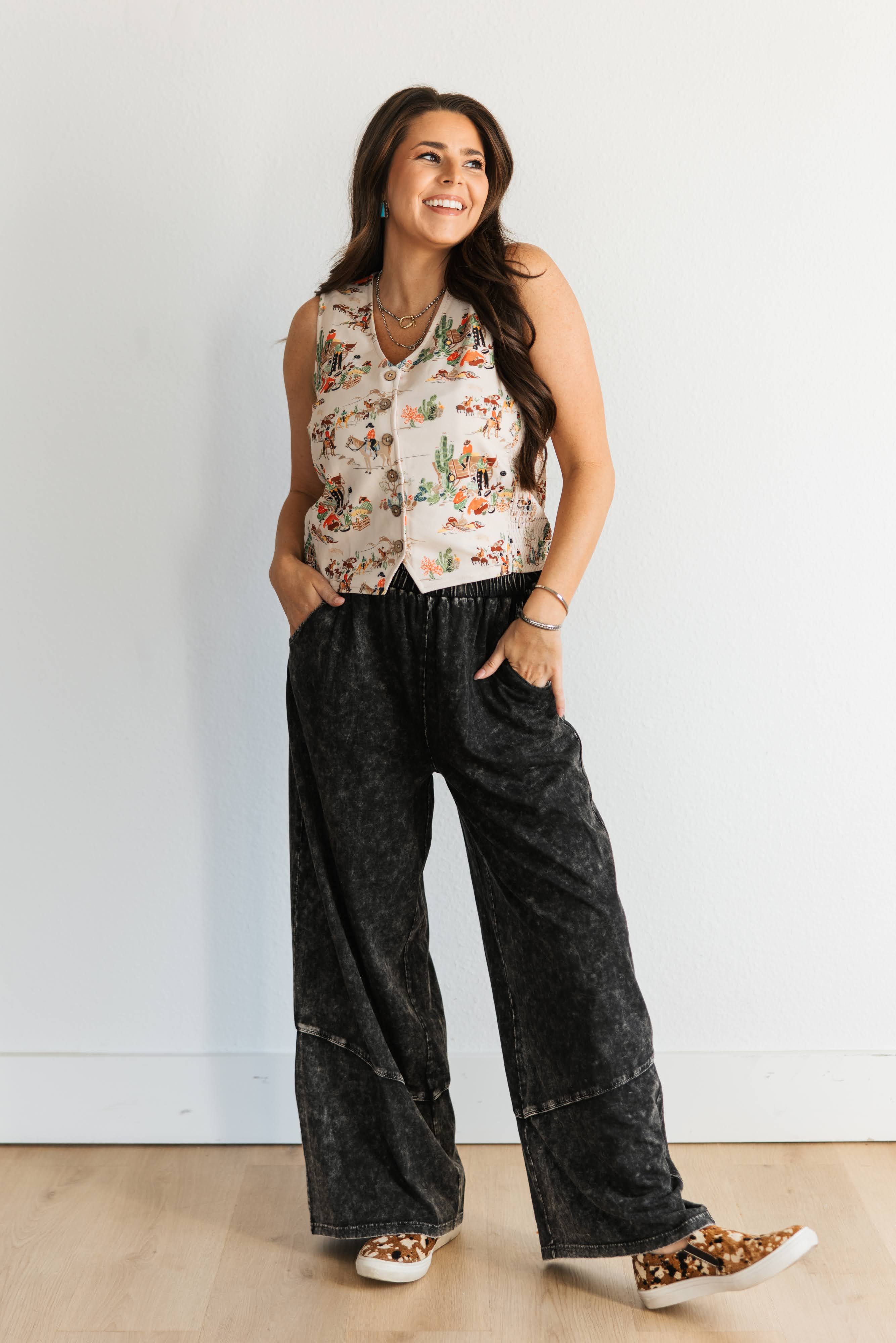 BLACK VINTAGE WASH PANTS
