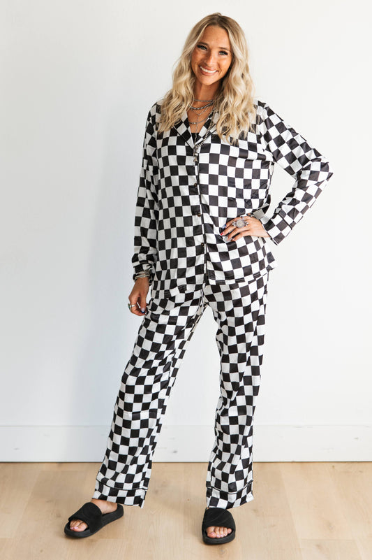 Black Checkered PJ Set