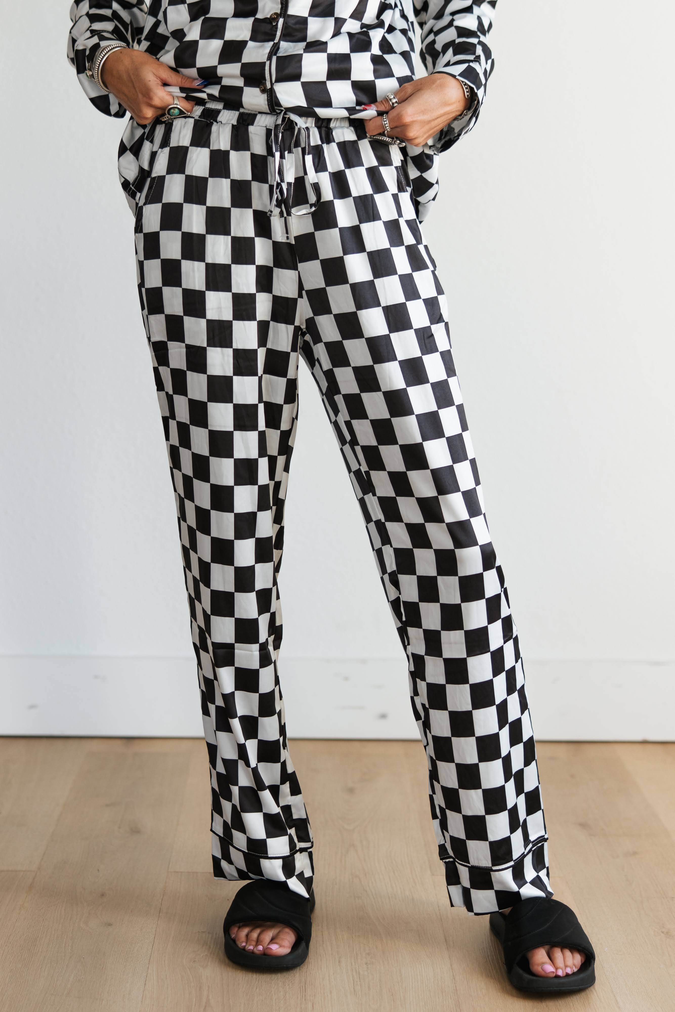 BLACK CHECKERED PJ SET