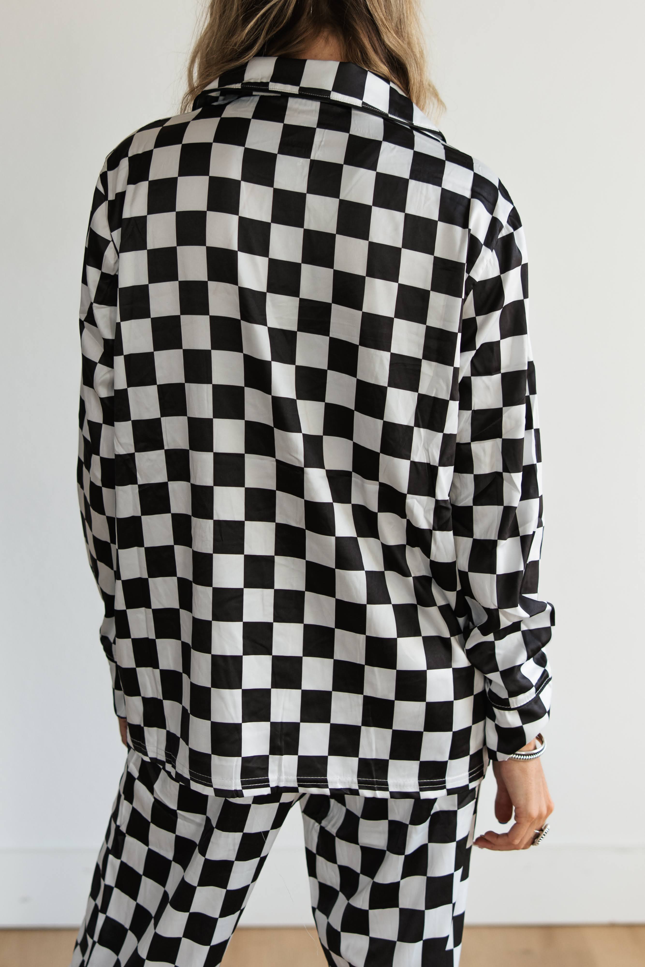 BLACK CHECKERED PJ SET