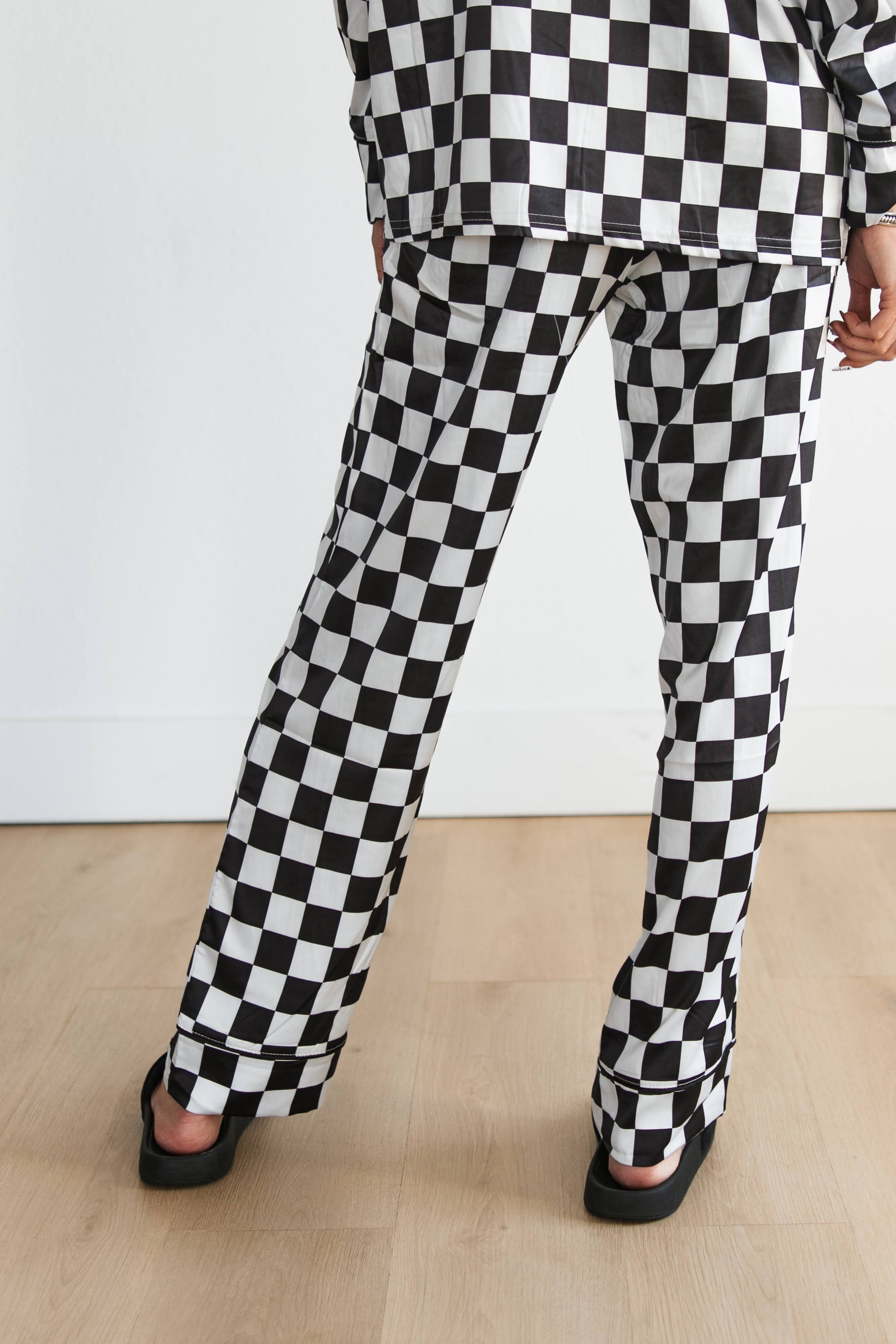 BLACK CHECKERED PJ SET