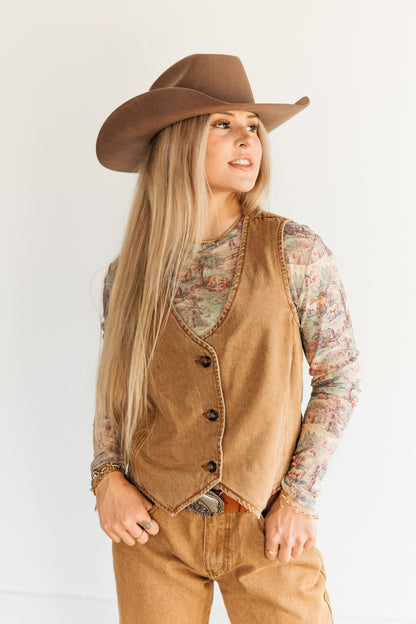 DENIM BROWN VEST