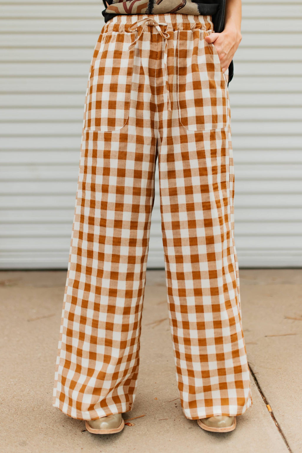 BROWN GINGHAM  PANT