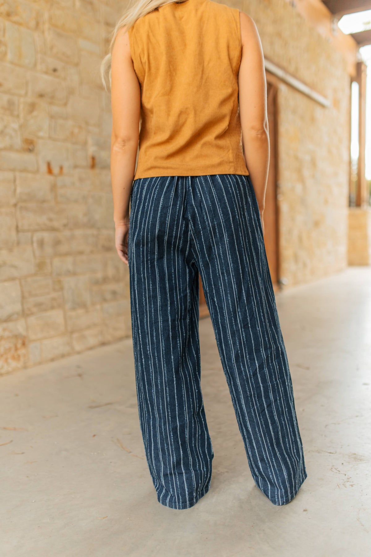 Dark Denim Stripe Pant