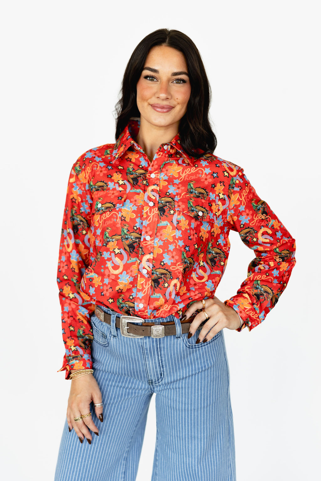 RED YEEHAW RODEO TOP