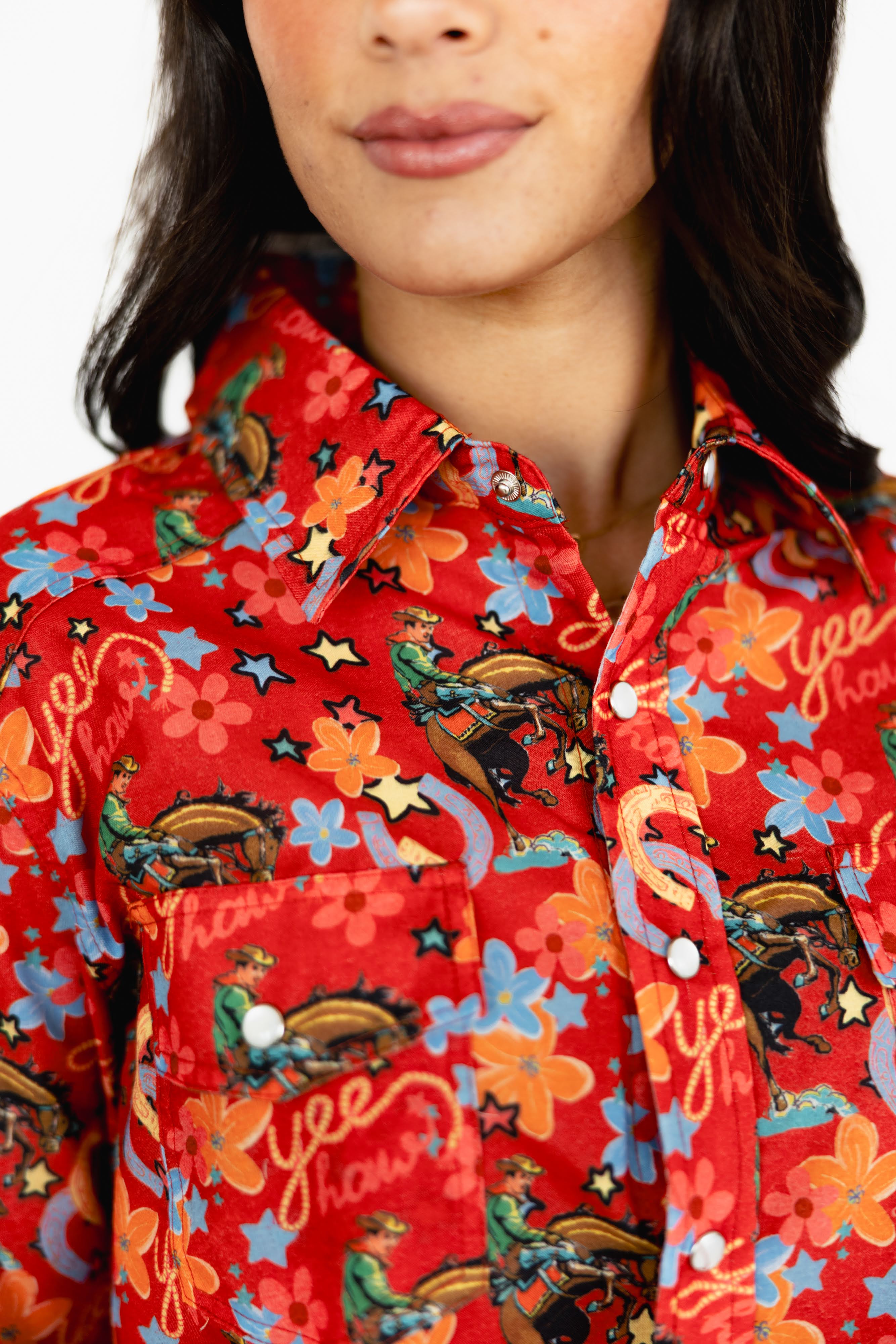 RED YEEHAW RODEO TOP