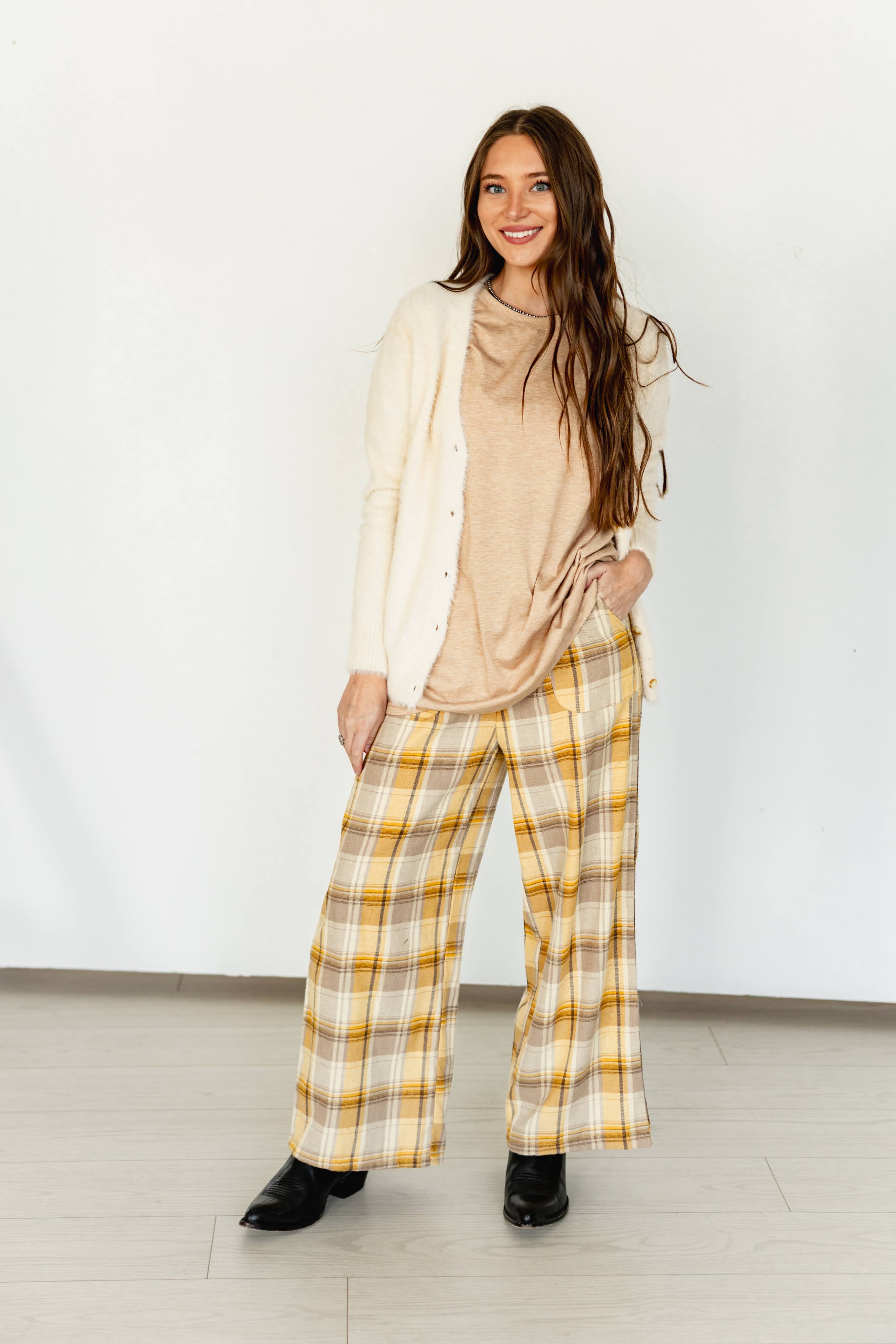MUSTARD PLAID PANT