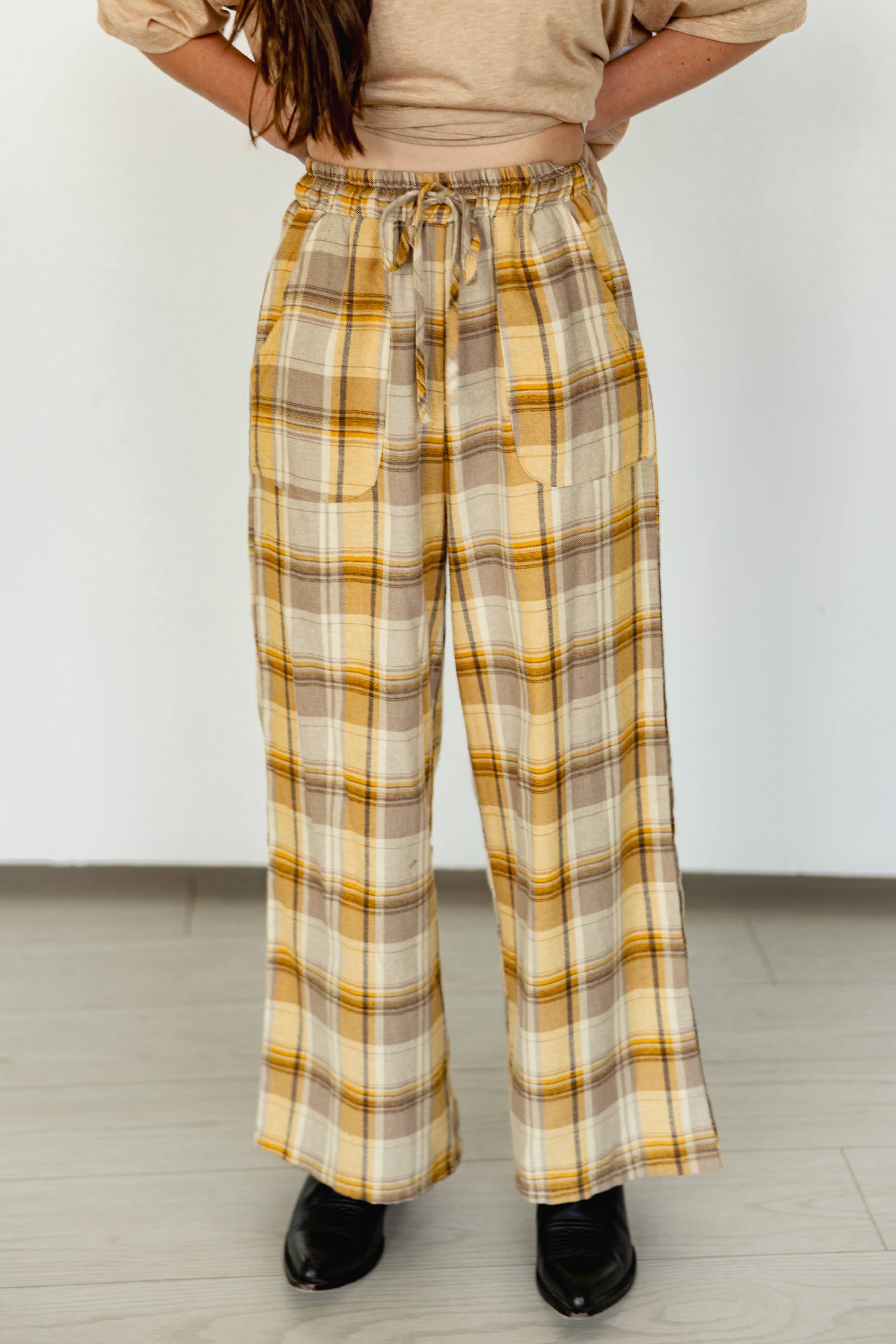 MUSTARD PLAID PANT