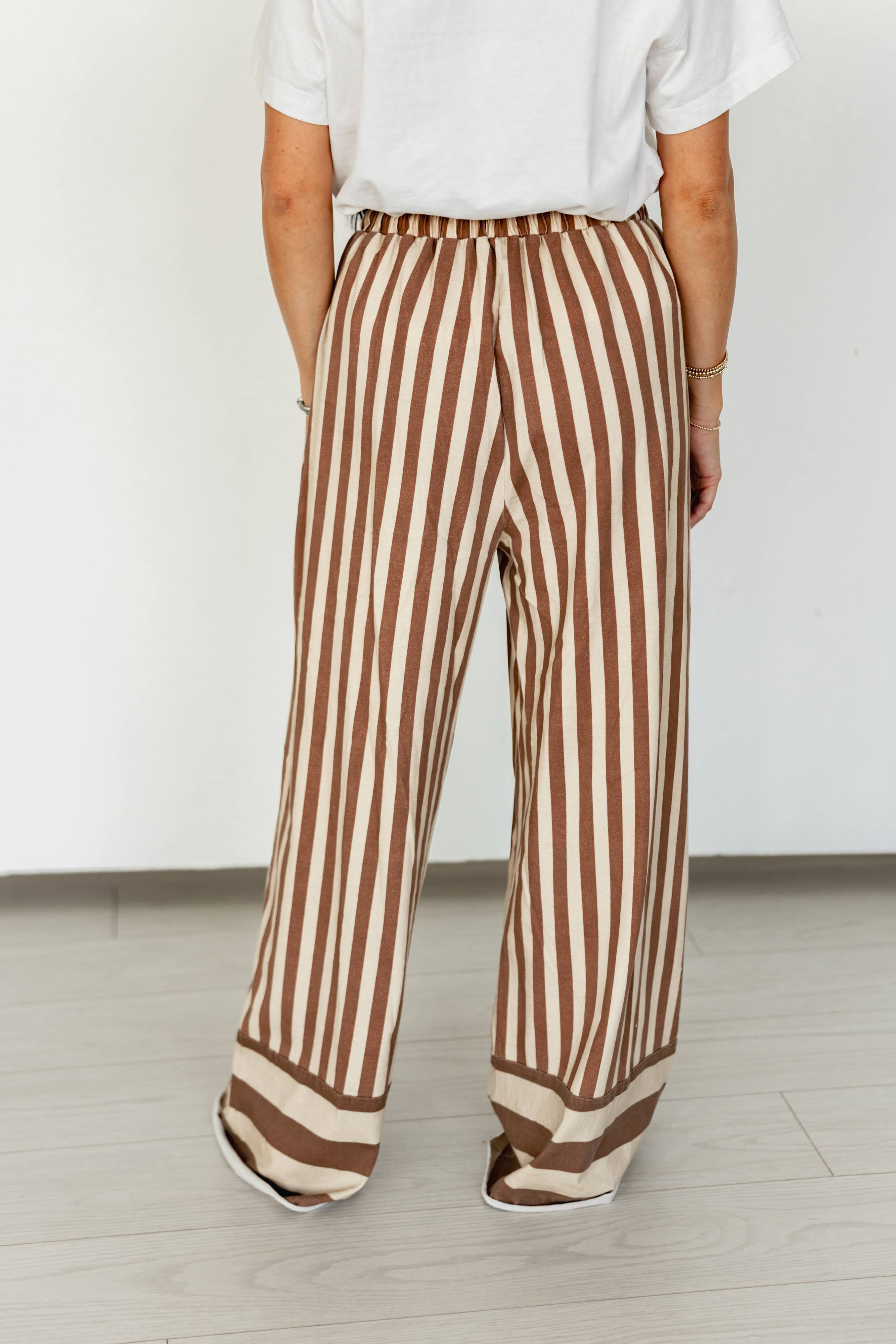 Brown Tan Stripe Pant