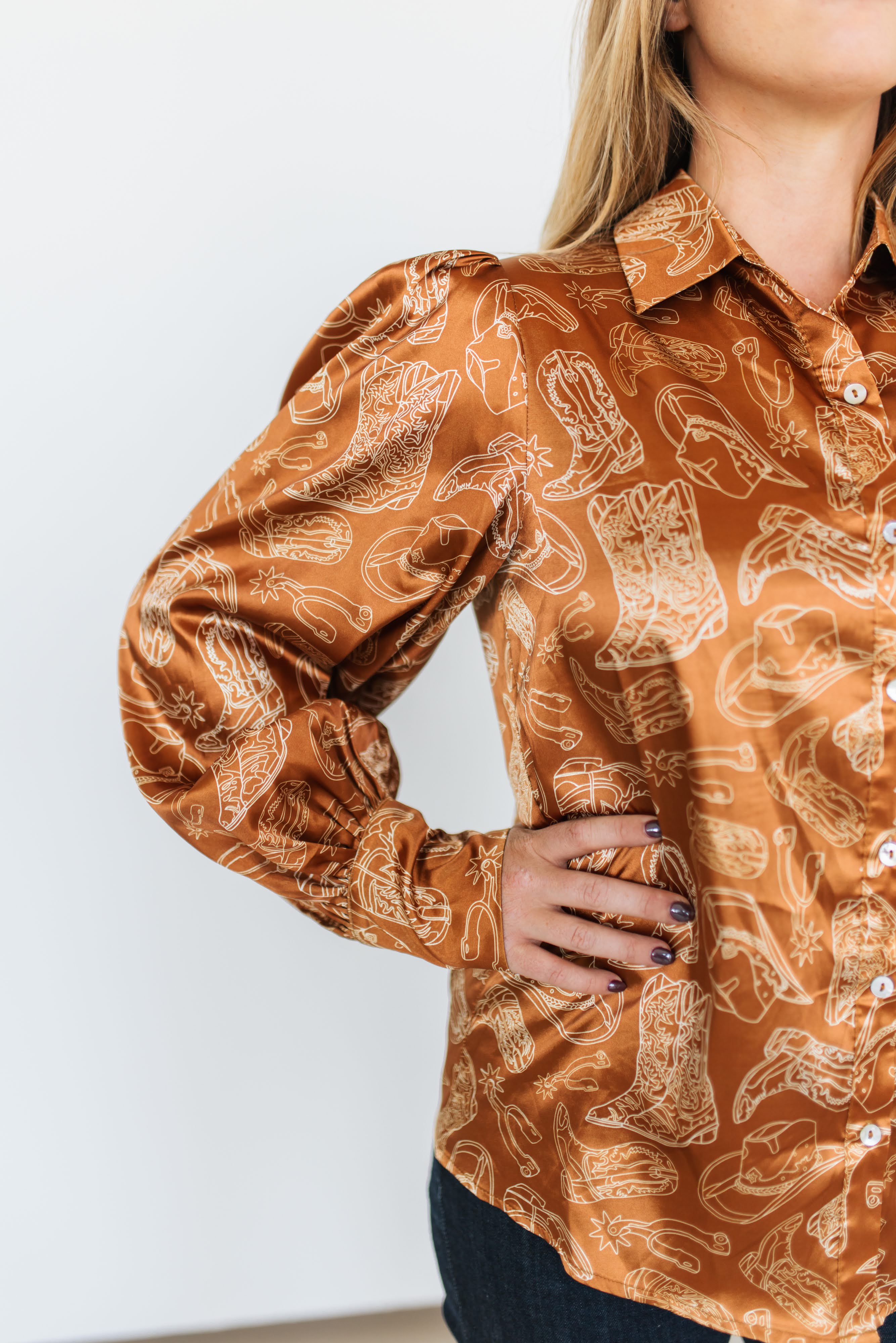 TH11 SATIN S178 BROWN WESTERN THINGS (1 Piece)