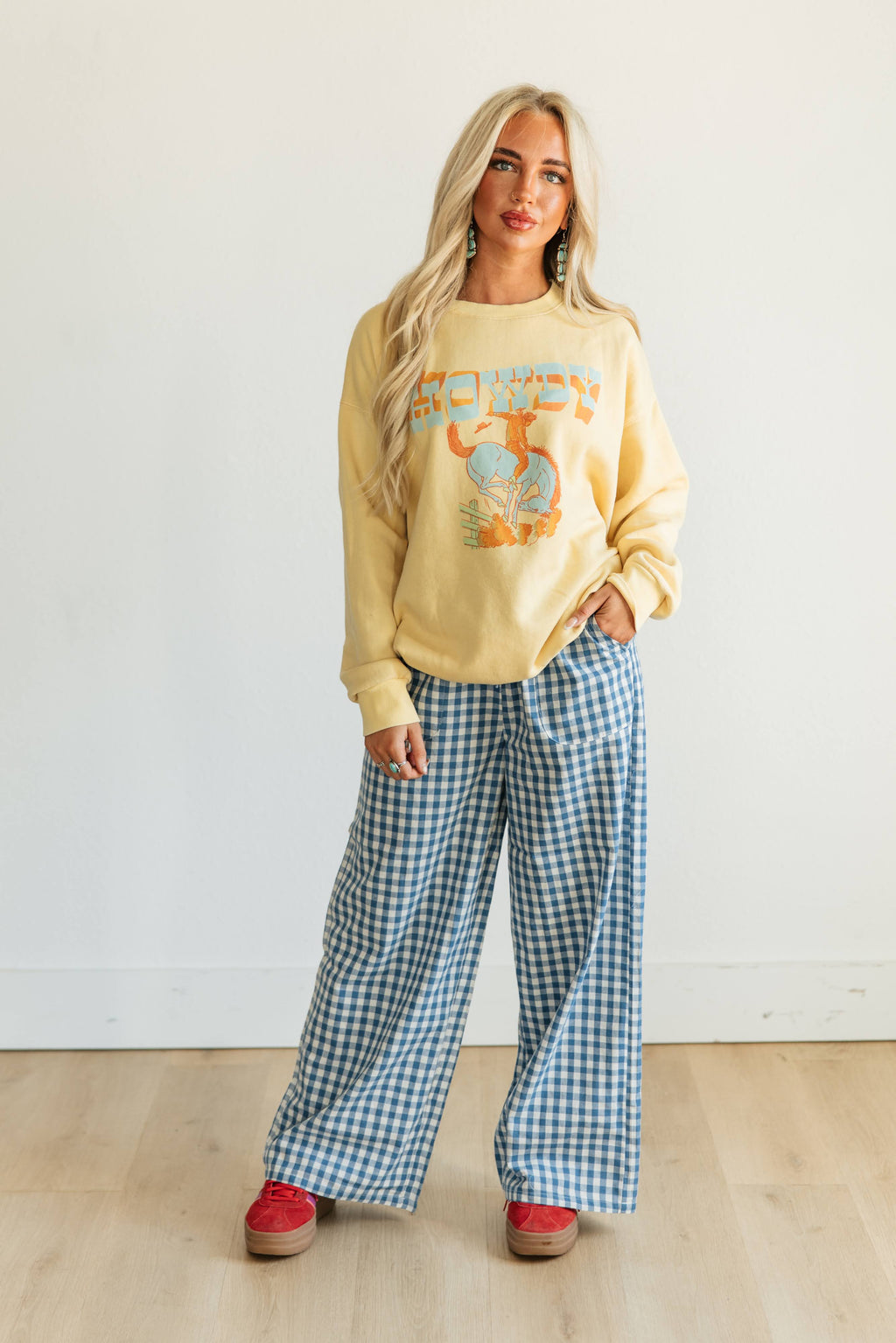 Blue Gingham Pant