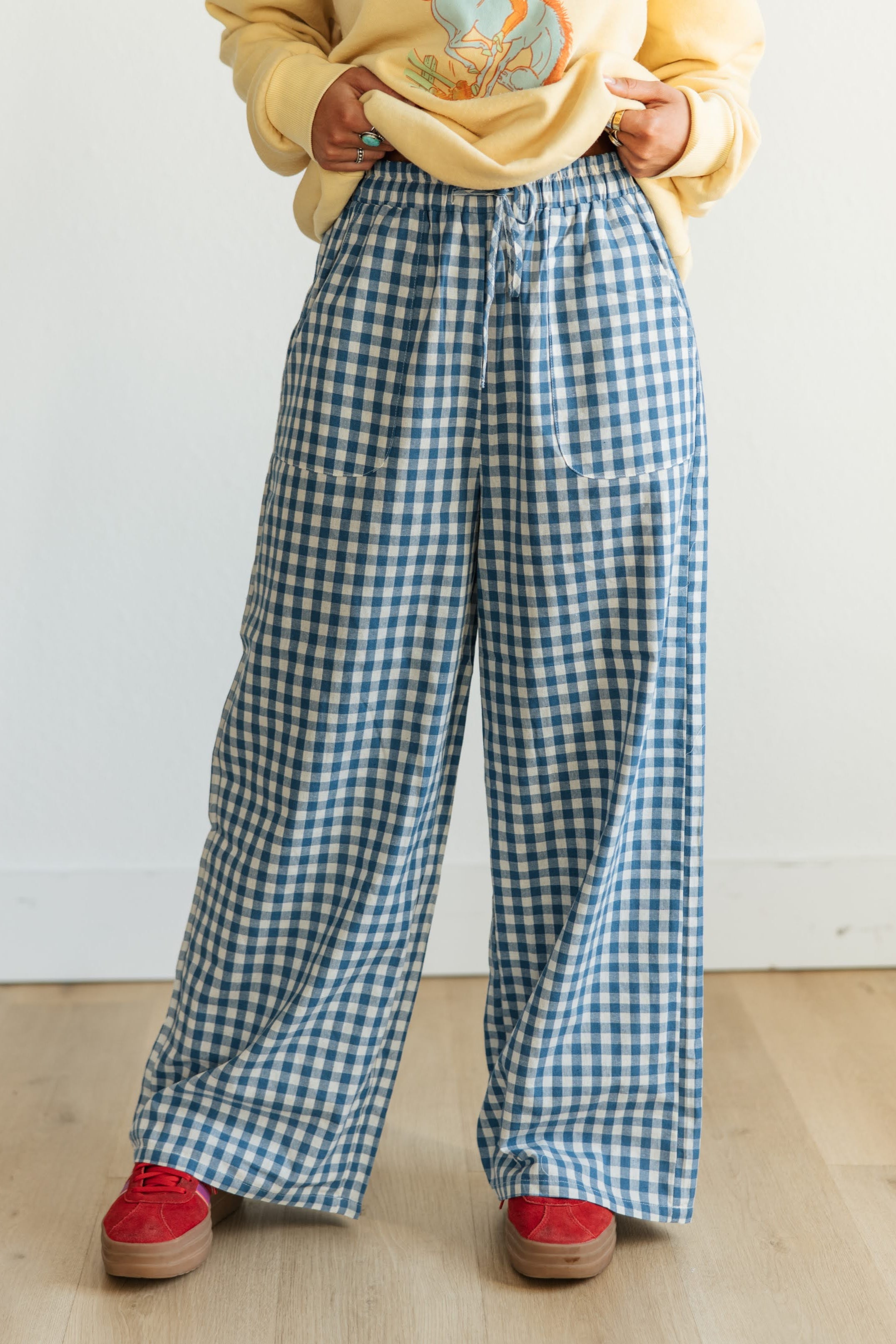 Blue Gingham Pant