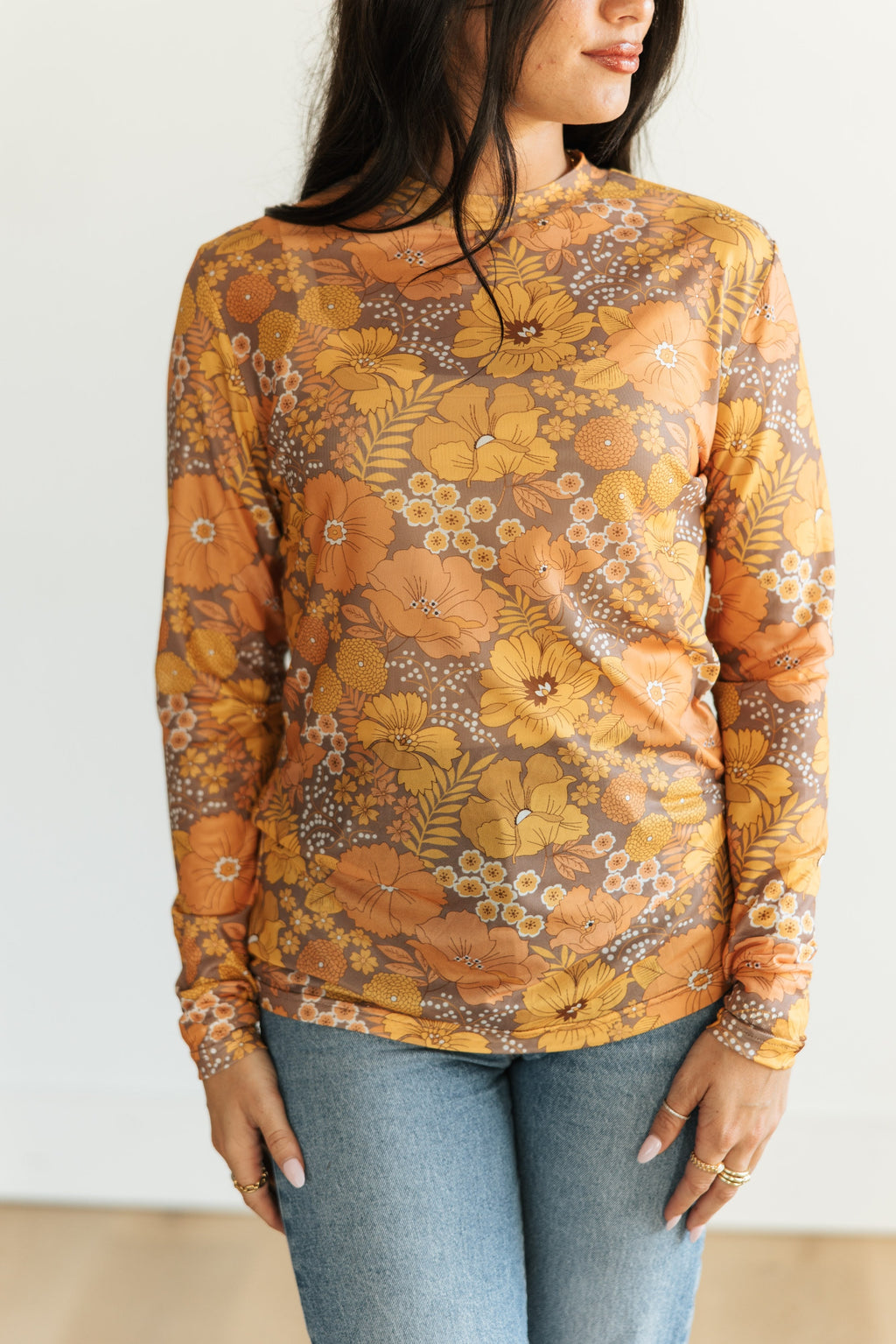 VINTAGE FLORAL MESH TOP