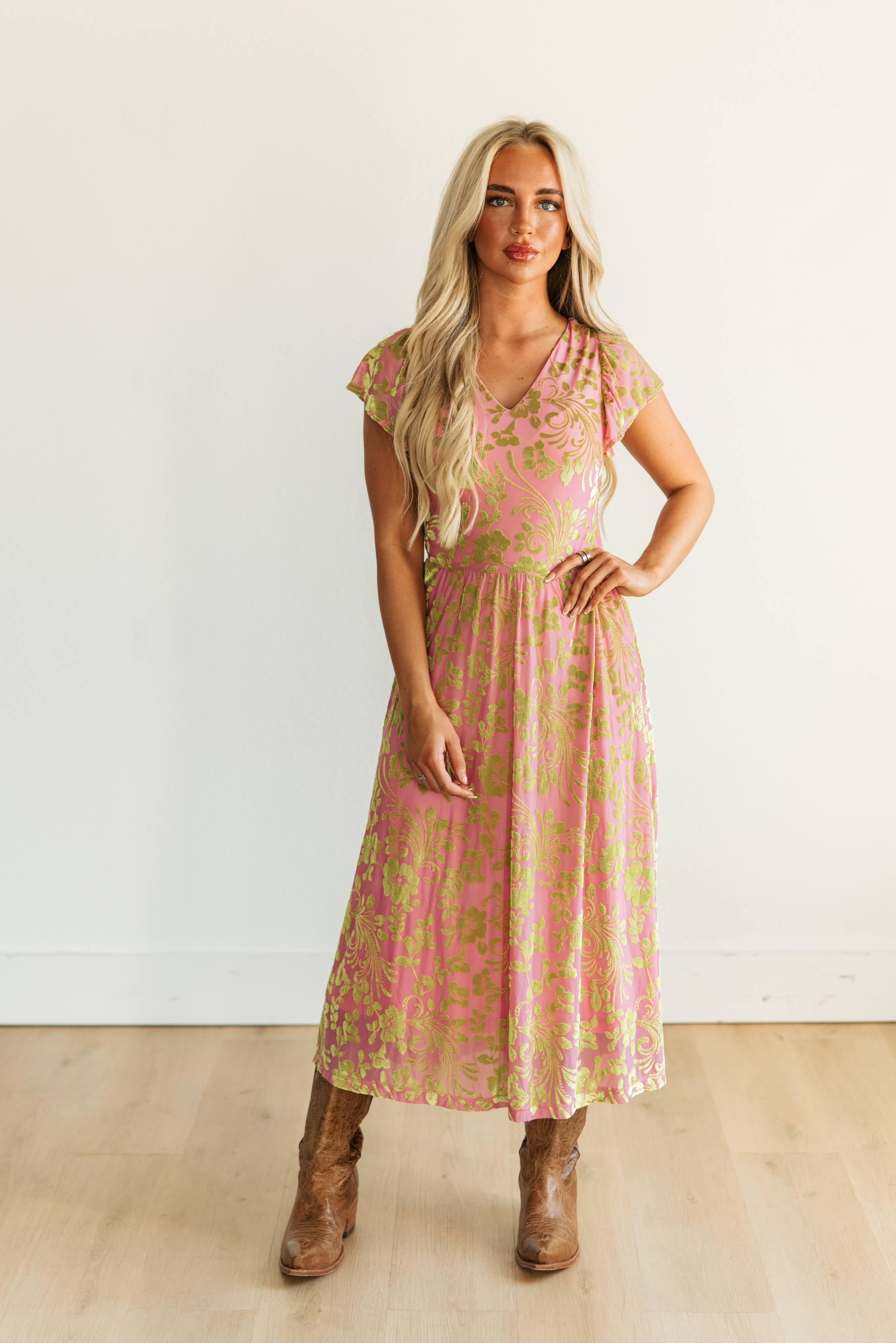 PINK VELVET DRESS