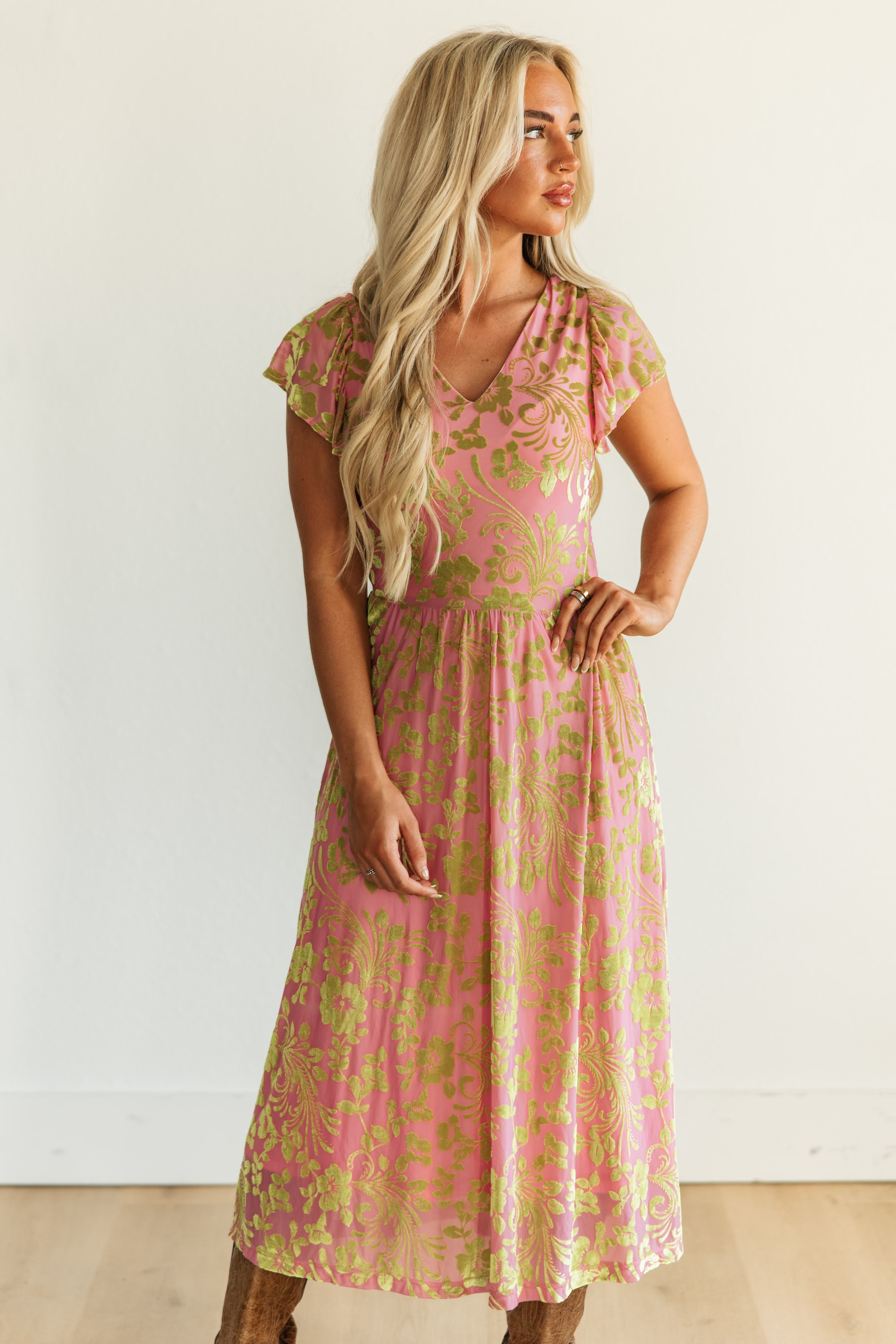 PINK VELVET DRESS